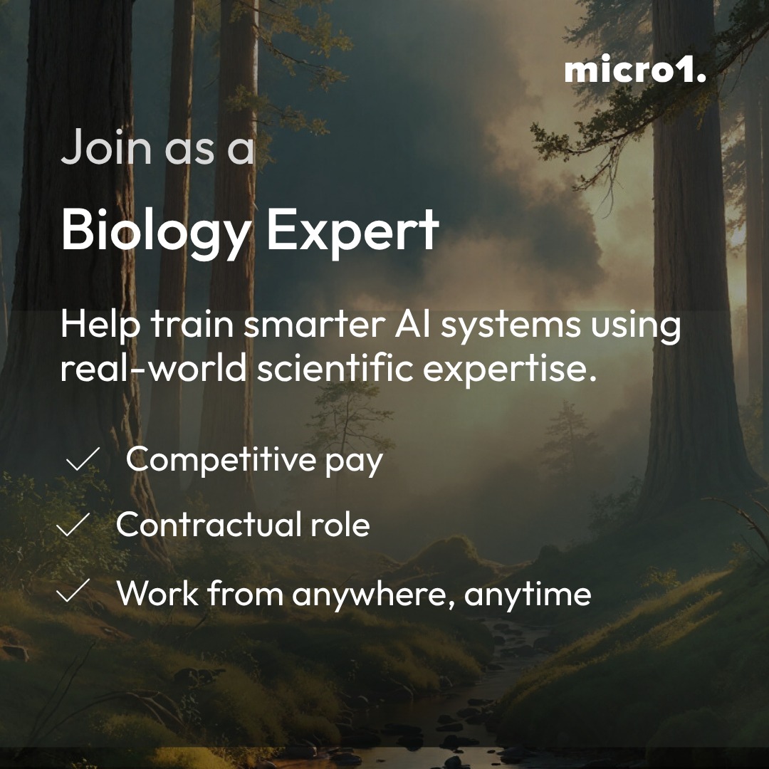 micro1 Facebook ad: Biology expert, Remote