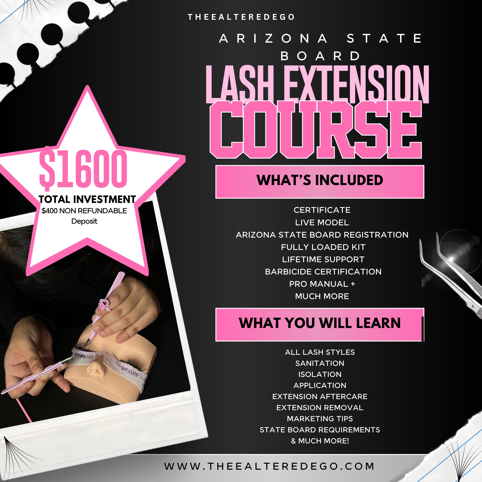 TheeAlteredego Facebook ad: BECOME A CERTIFIED LASH TECH IN JUST 3…