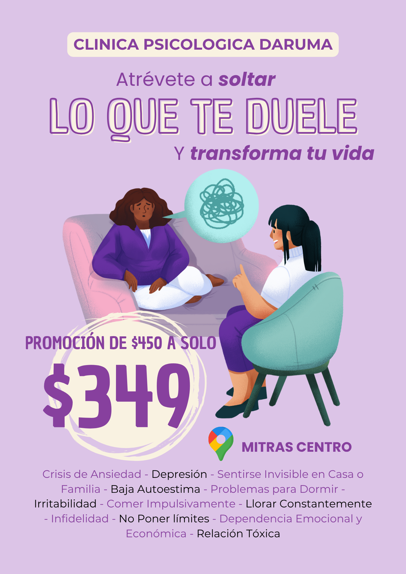 Clínica Psicológica Daruma Facebook ad: Recupera tu vida