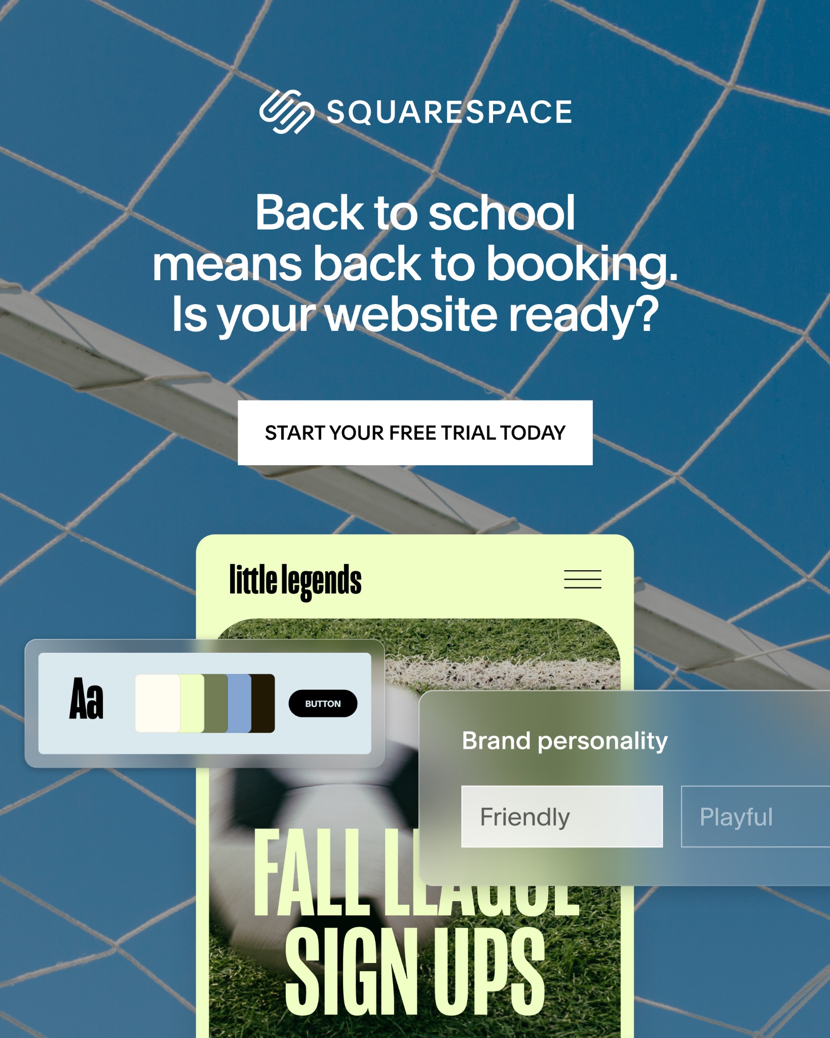 Squarespace Facebook ad: Set yourself up for a busy fall.