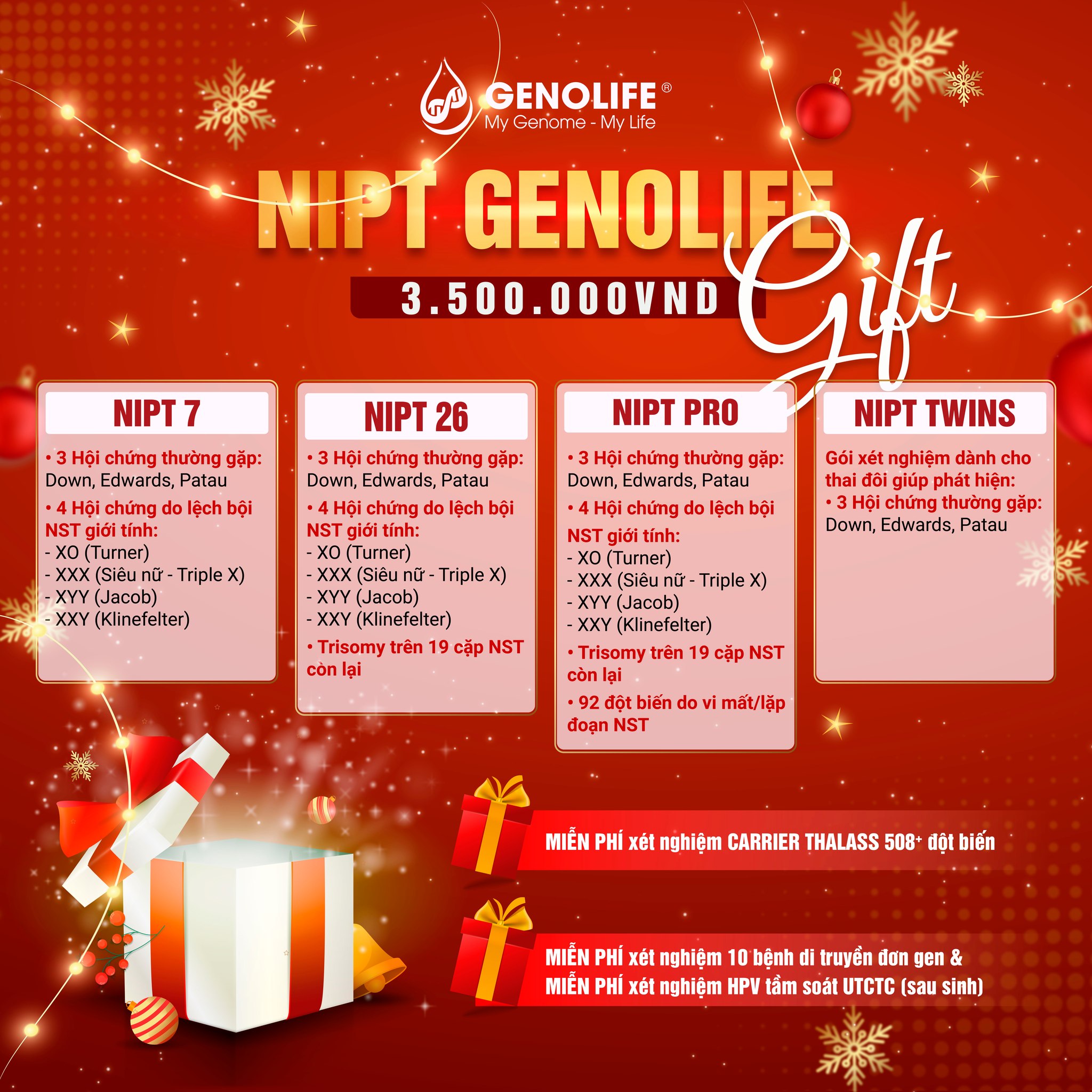 Genolife - Phòng Xét nghiệm Di truyền Facebook ad: GIÁNG SINH AN LÀNH - CON YÊU KHỎE…