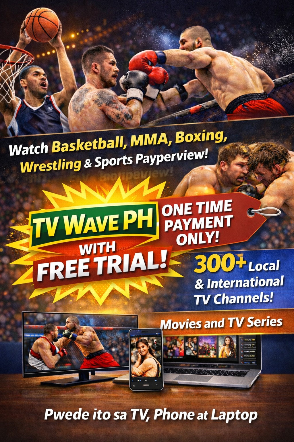 TV Wave PH Facebook ad: Free Trial! Message Now!
