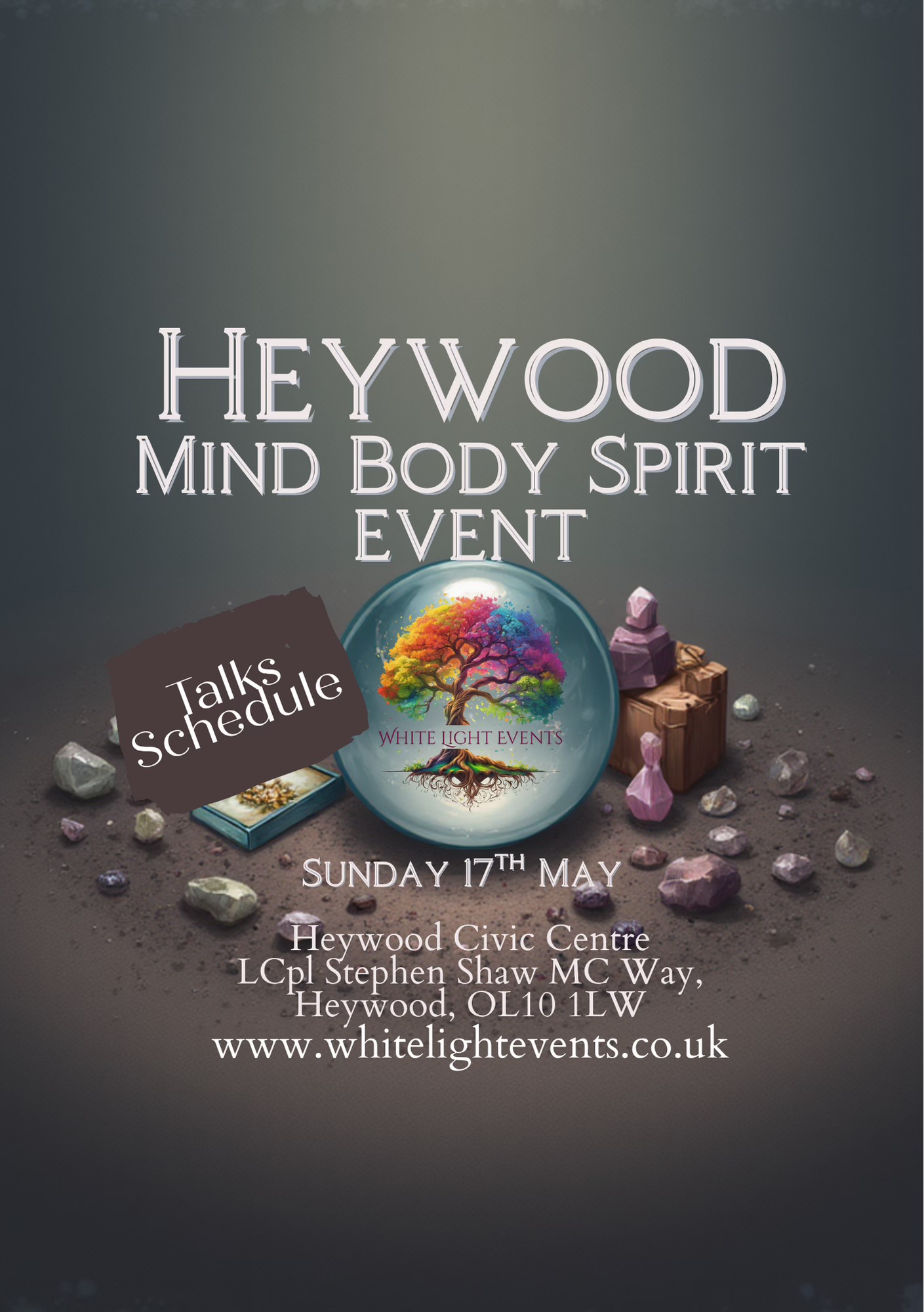 White Light Events Mind Body and Spirit Events Facebook ad: Heywood Mind Body Spirit Event