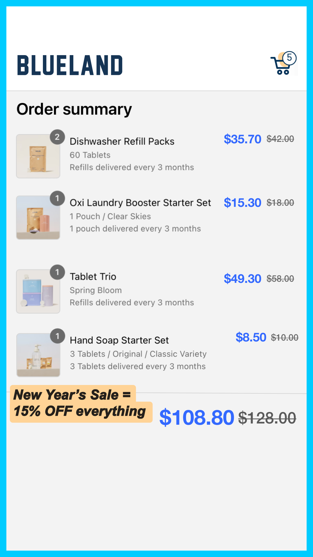 Blueland Facebook ad