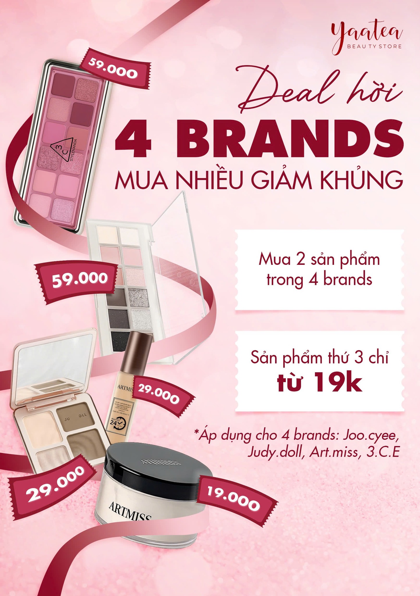 Yaatea Store- Since 2010 Facebook ad: DEAL SỐC CHO 4 BRANDS HOT: 3.C.E, ART.MISS…