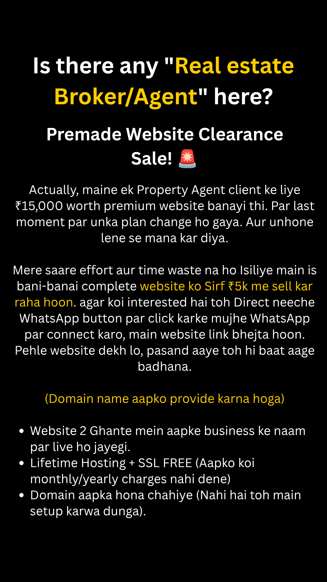 Flaanko Facebook ad: ₹15,000 Premium Website at just ₹5K Today