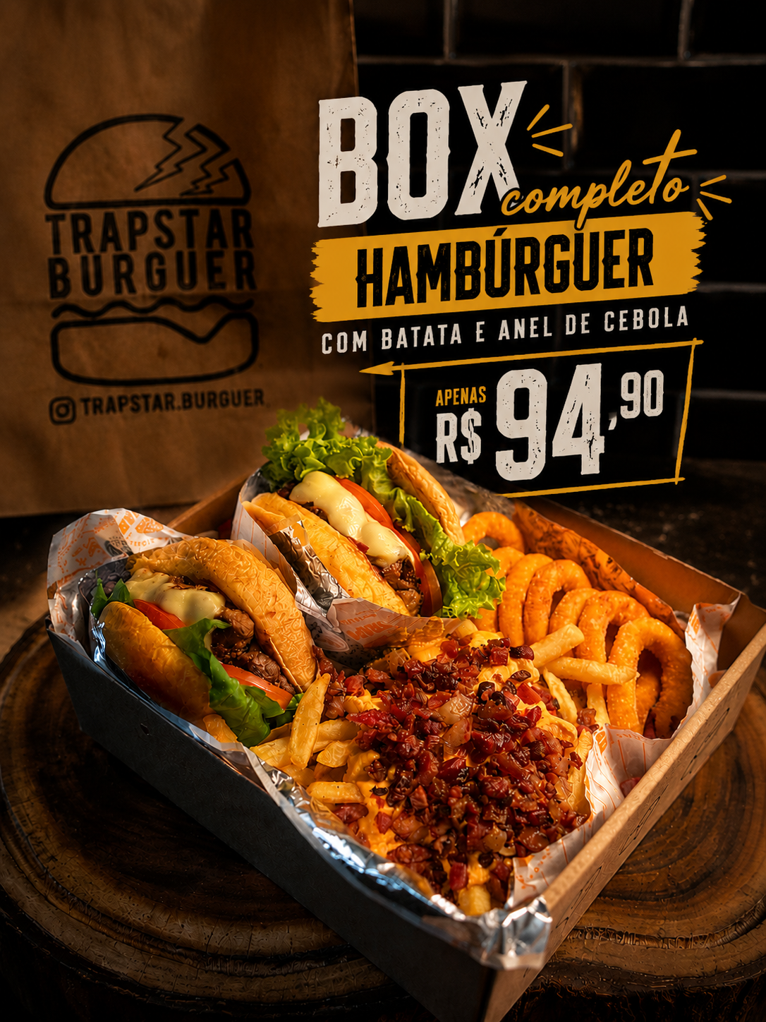Trapstar Burguer Facebook ad: Peça pelo cardápio do Trapstar Burguer