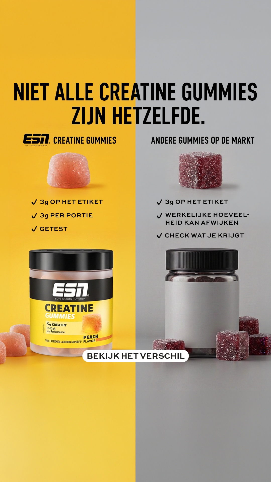 ESN Facebook ad: 3 g creatine per portie