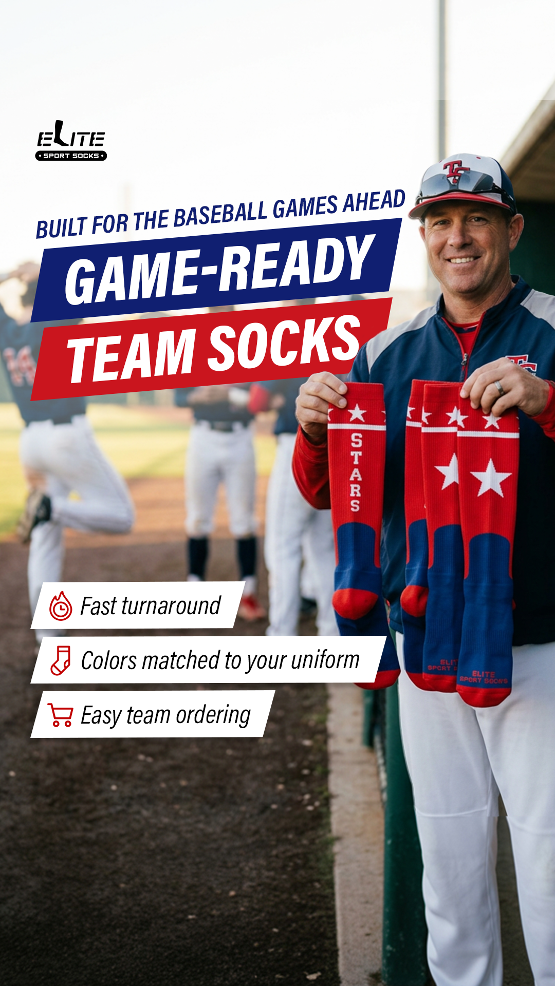 Elite Sport Socks Facebook ad from May 13, 2026