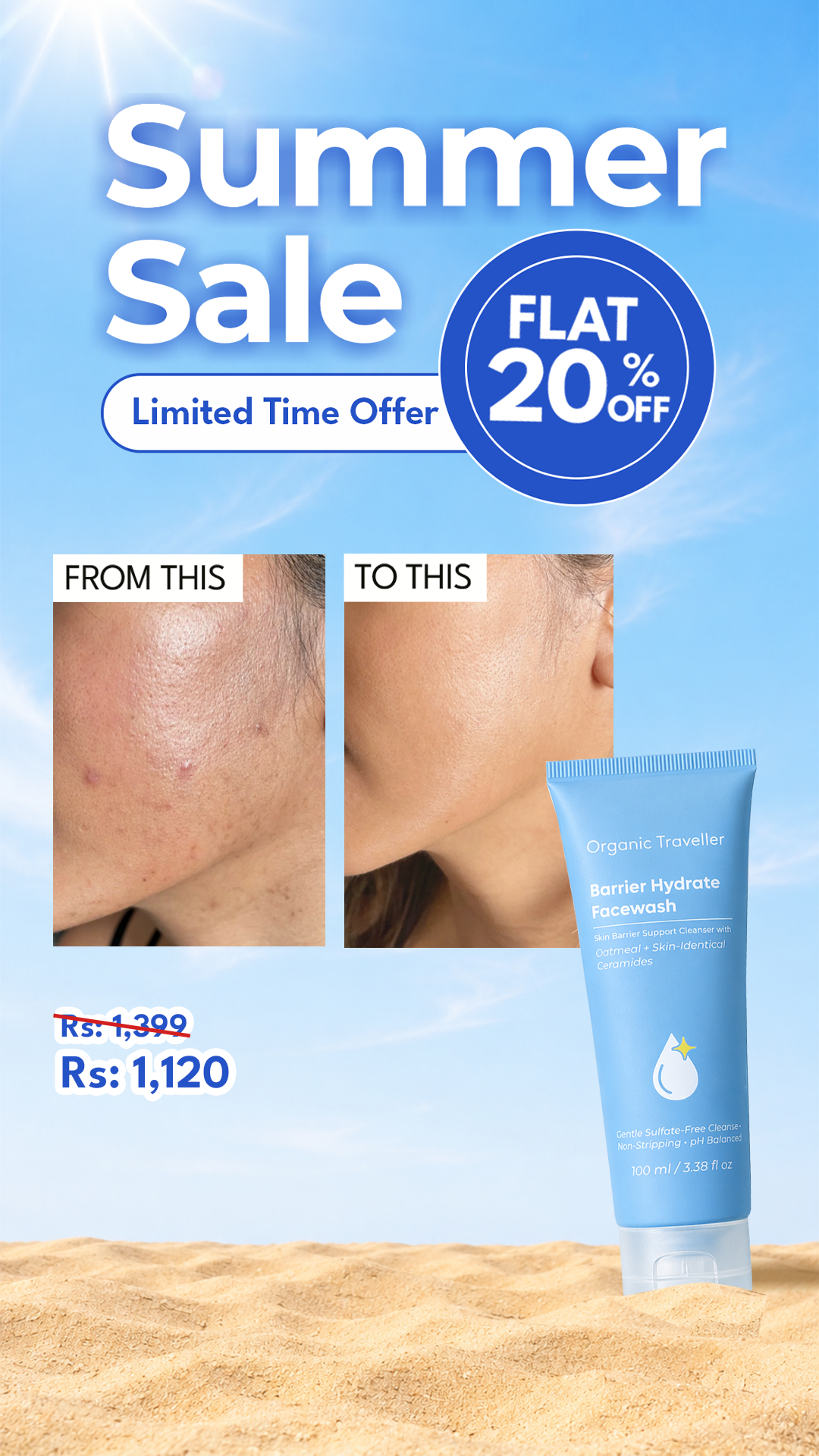 Organic Traveller - Skincare Facebook ad