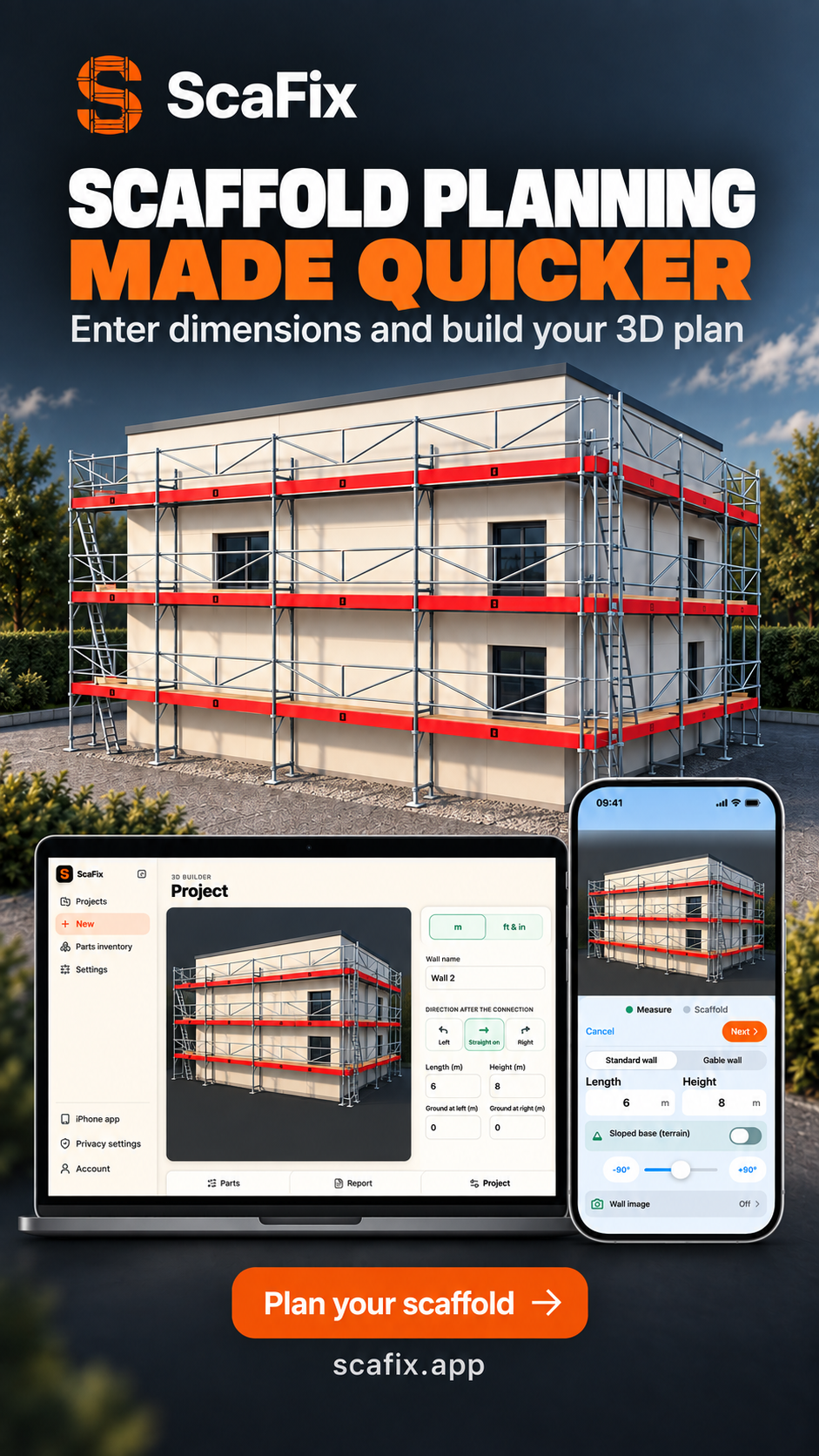 ScaFix Facebook ad: Scaffold planning made quicker