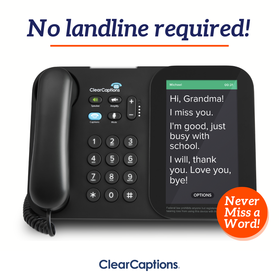 ClearCaptions Facebook ad: See The Entire Conversation