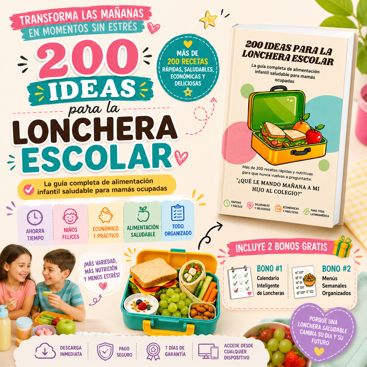Mamá 360 Facebook ad: 200 Ideas para la Lonchera Escolar