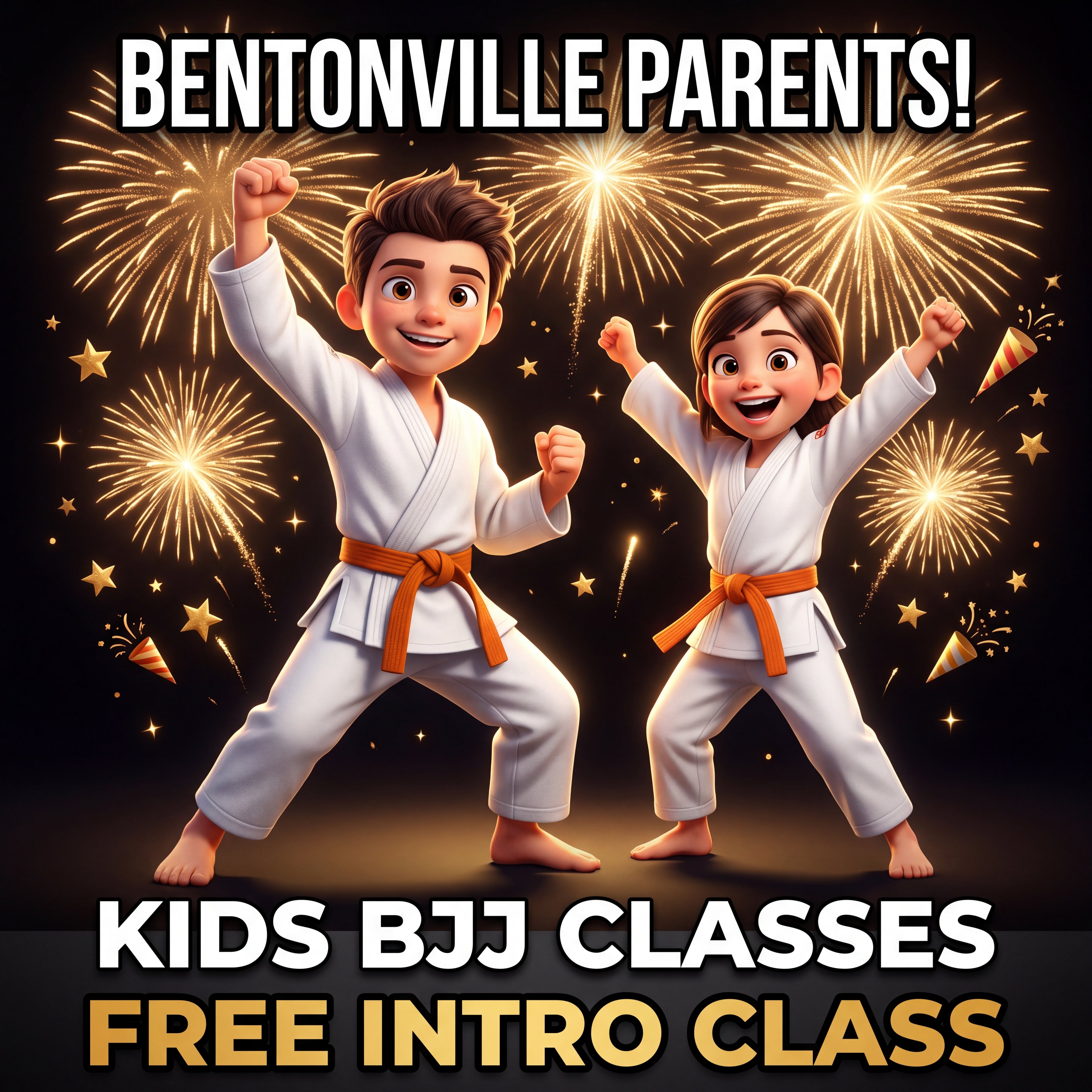 Eternal Warrior Brazilian Jiu-Jitsu Facebook ad: Kids BJJ in Bentonville, Free Intro Class