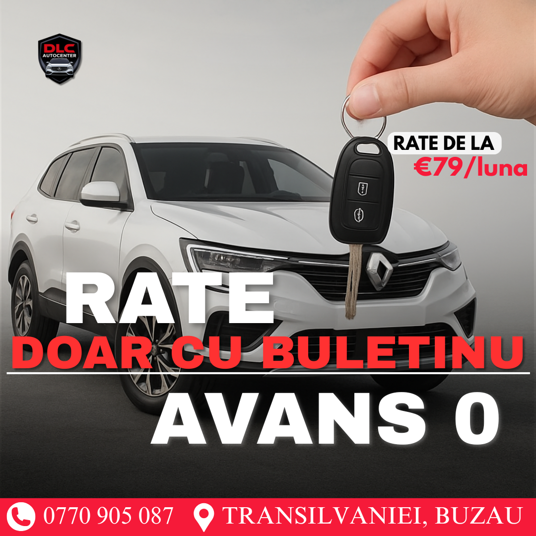 DLC Autocenter - Masini in rate Buzau Facebook ad: Ia-ți mașina de vis cu doar 79€/lună!