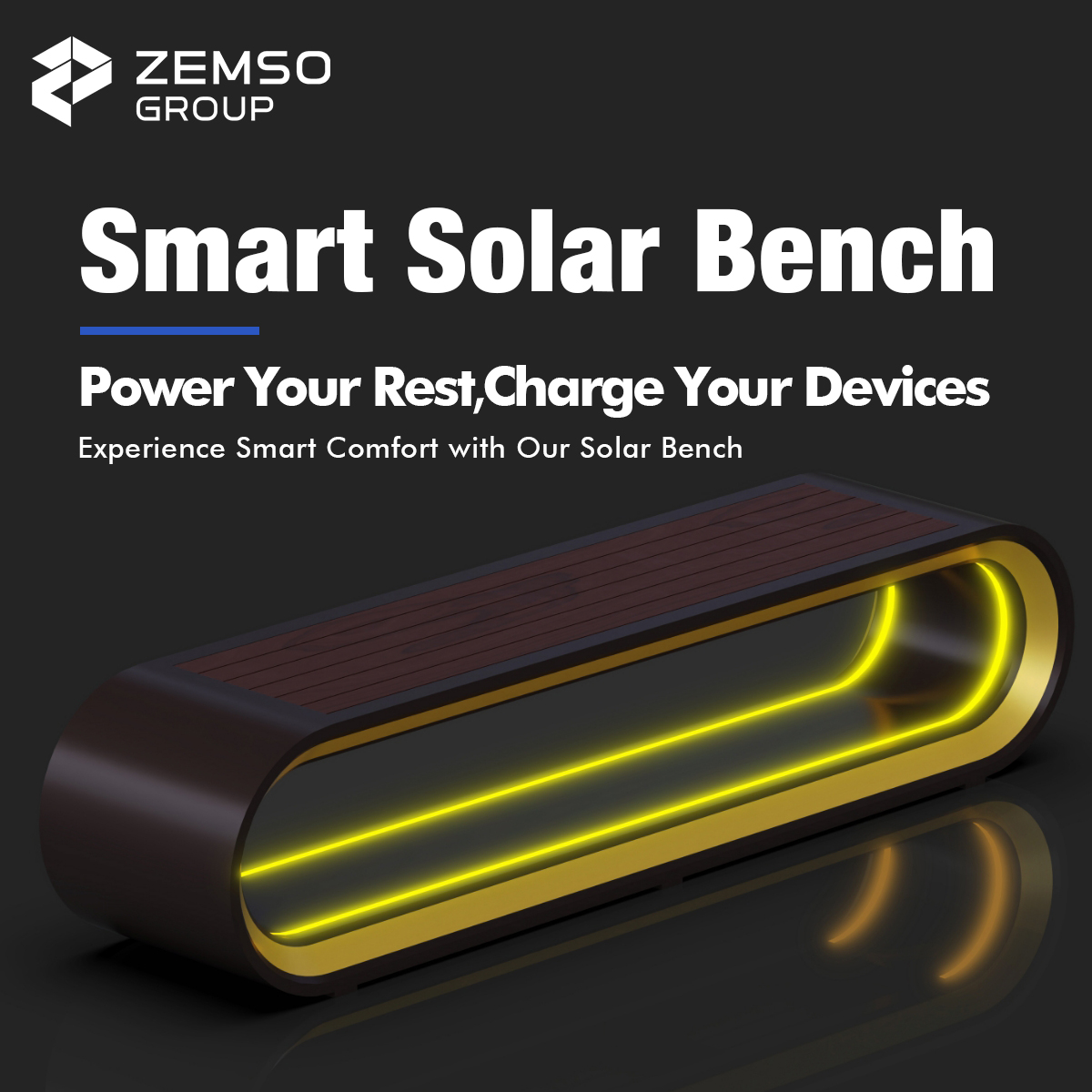 Shanghai ZEMSO Urban Furniture Technology Co.,Ltd. Facebook ad: Outdoor Solar Smart Bench