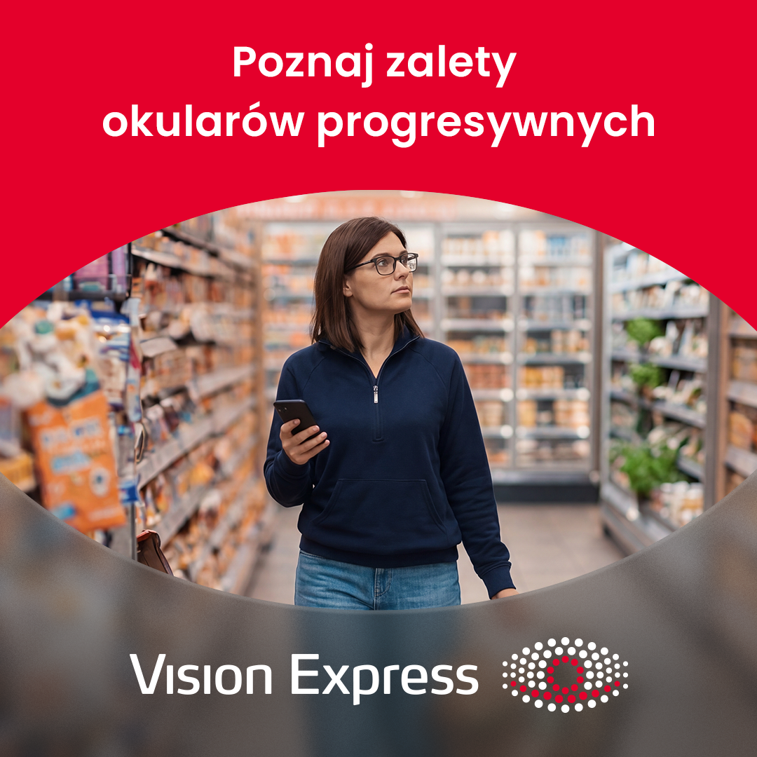 Vision Express Facebook ad: Teraz w Vision Express soczewki progresywne do 50%…