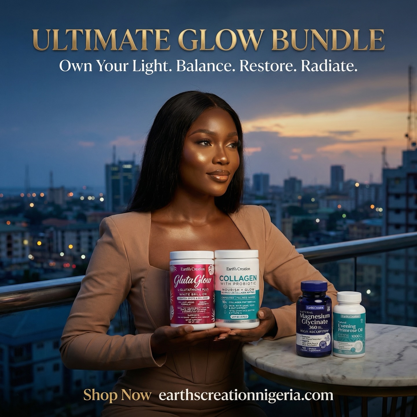 Earth's Creation Nigeria Facebook ad: YOUR GLOW IS NOT BY ACCIDENT