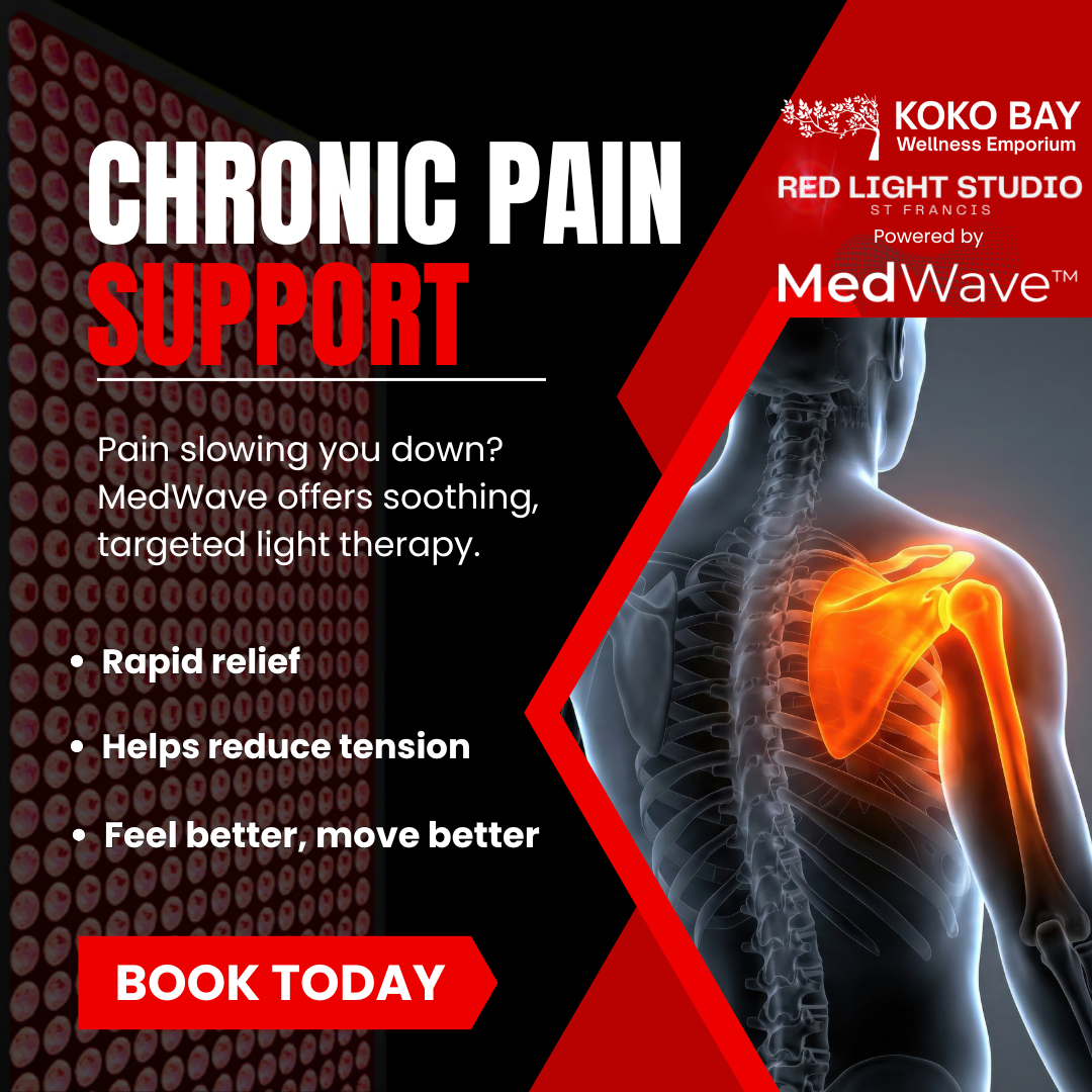 Red Light Studio - St Francis Facebook ad: Struggling with chronic pain or inflammation?