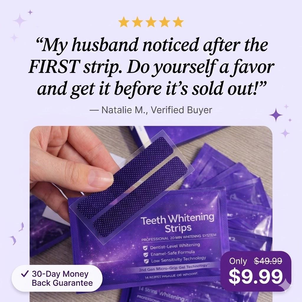 Healthy Living Hacks Facebook ad: One Of The Cheapest Whitening Deals Online