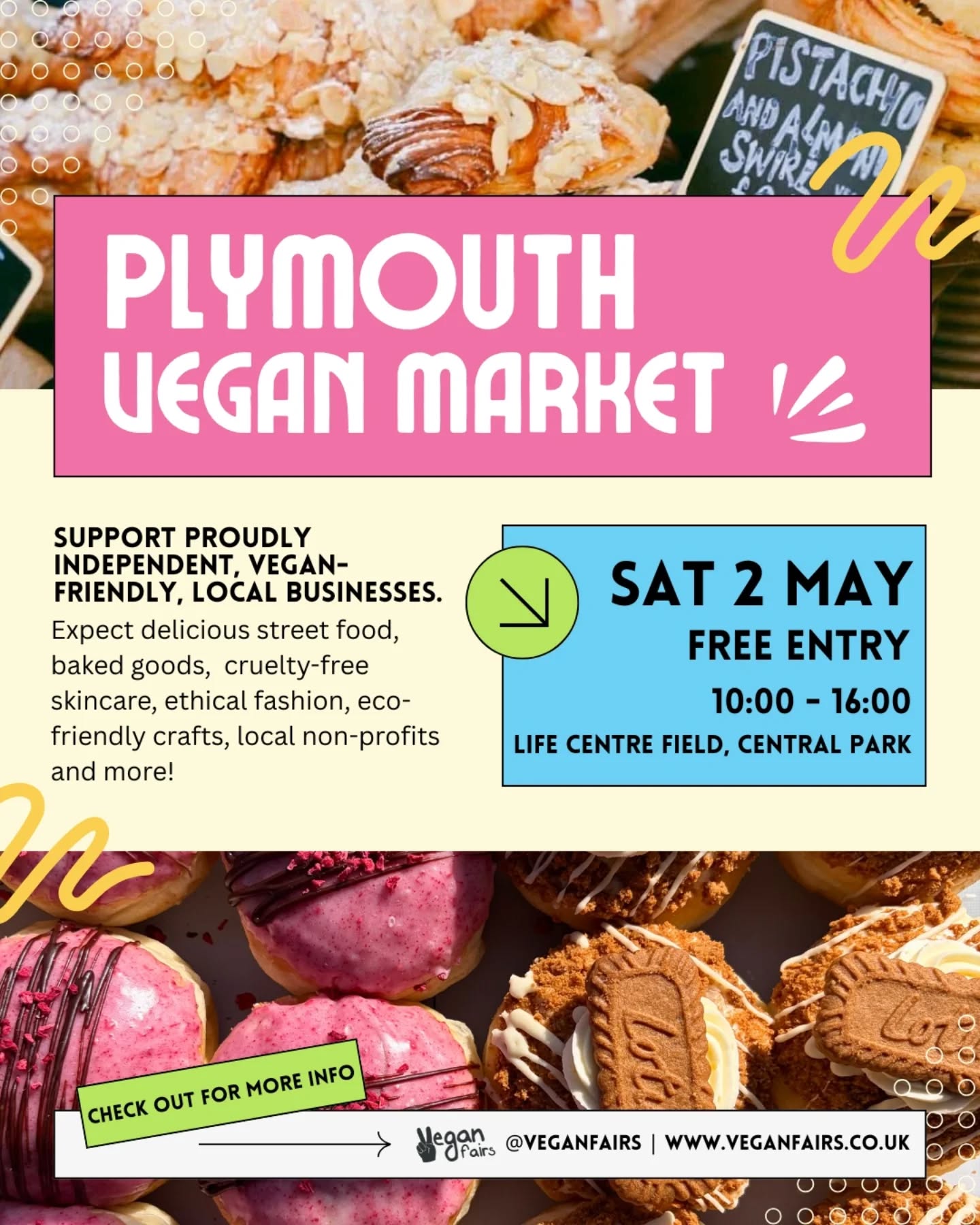 Vegan Fairs Facebook ad: NEXT EVENT PLYMOUTH VEGAN MARKET IN CENTRAL PARK!