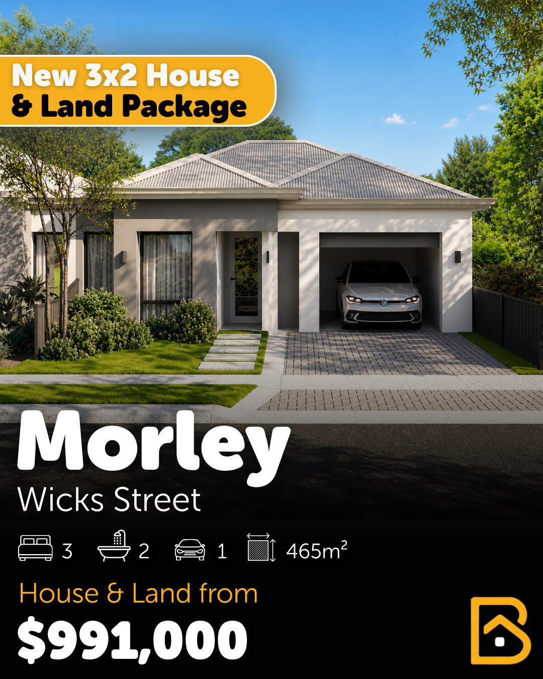 Builders Choice Facebook ad: New 3-Bedroom Home in Morley!