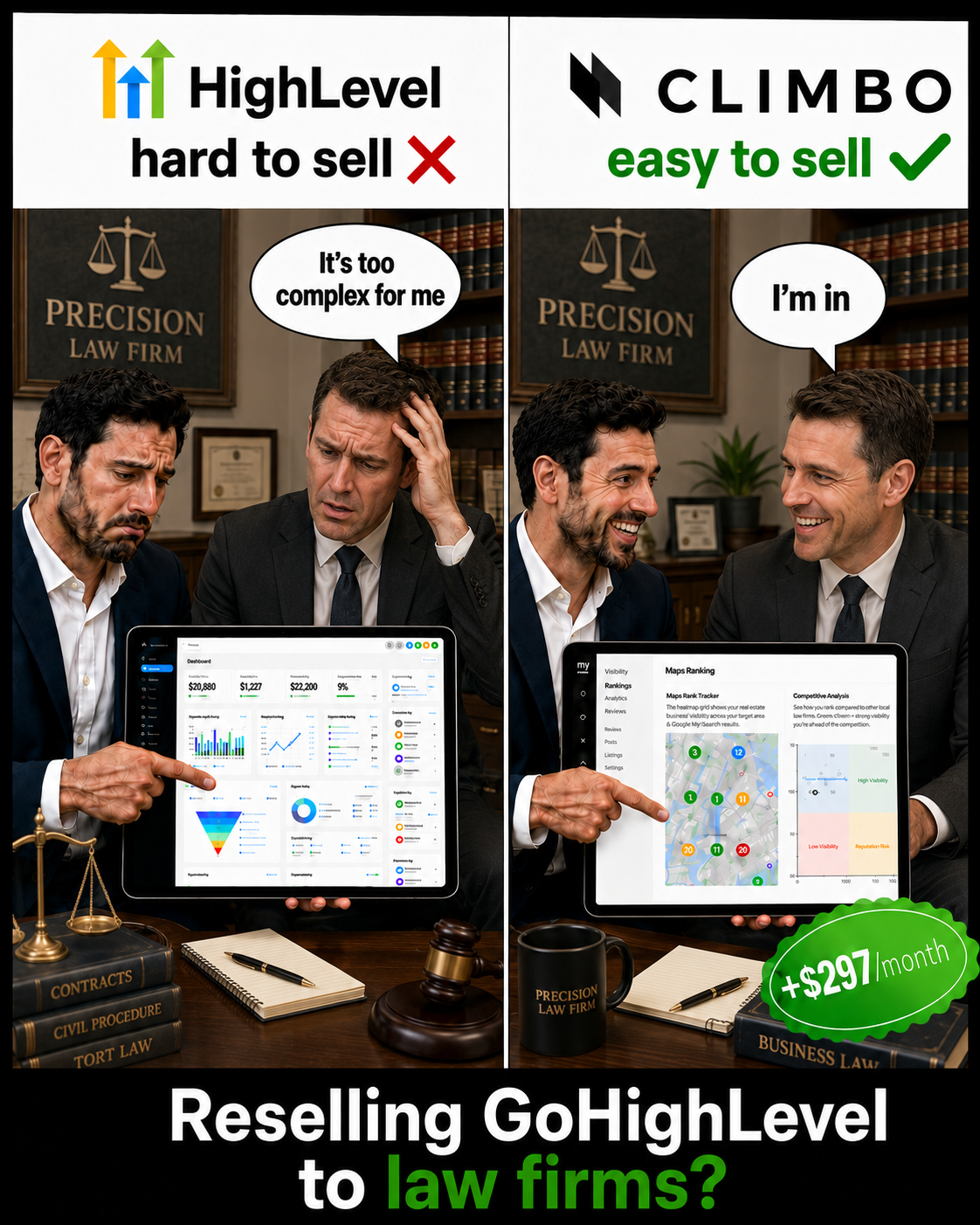 Climbo.com Facebook ad: Reputation software local businesses can use.