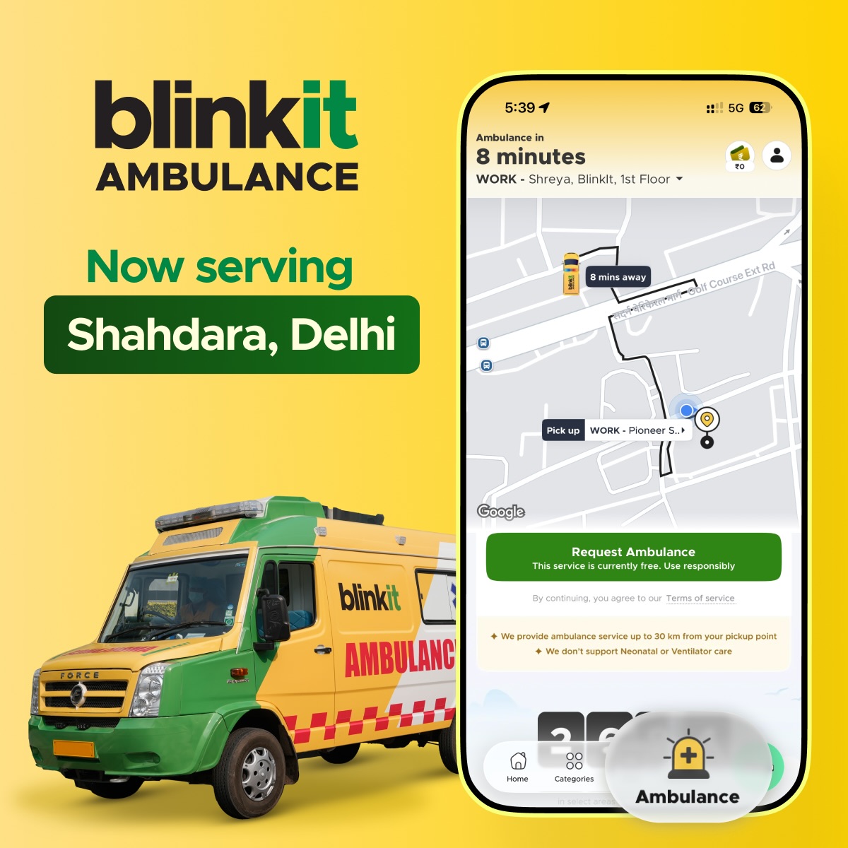 Blinkit Ambulance Facebook ad