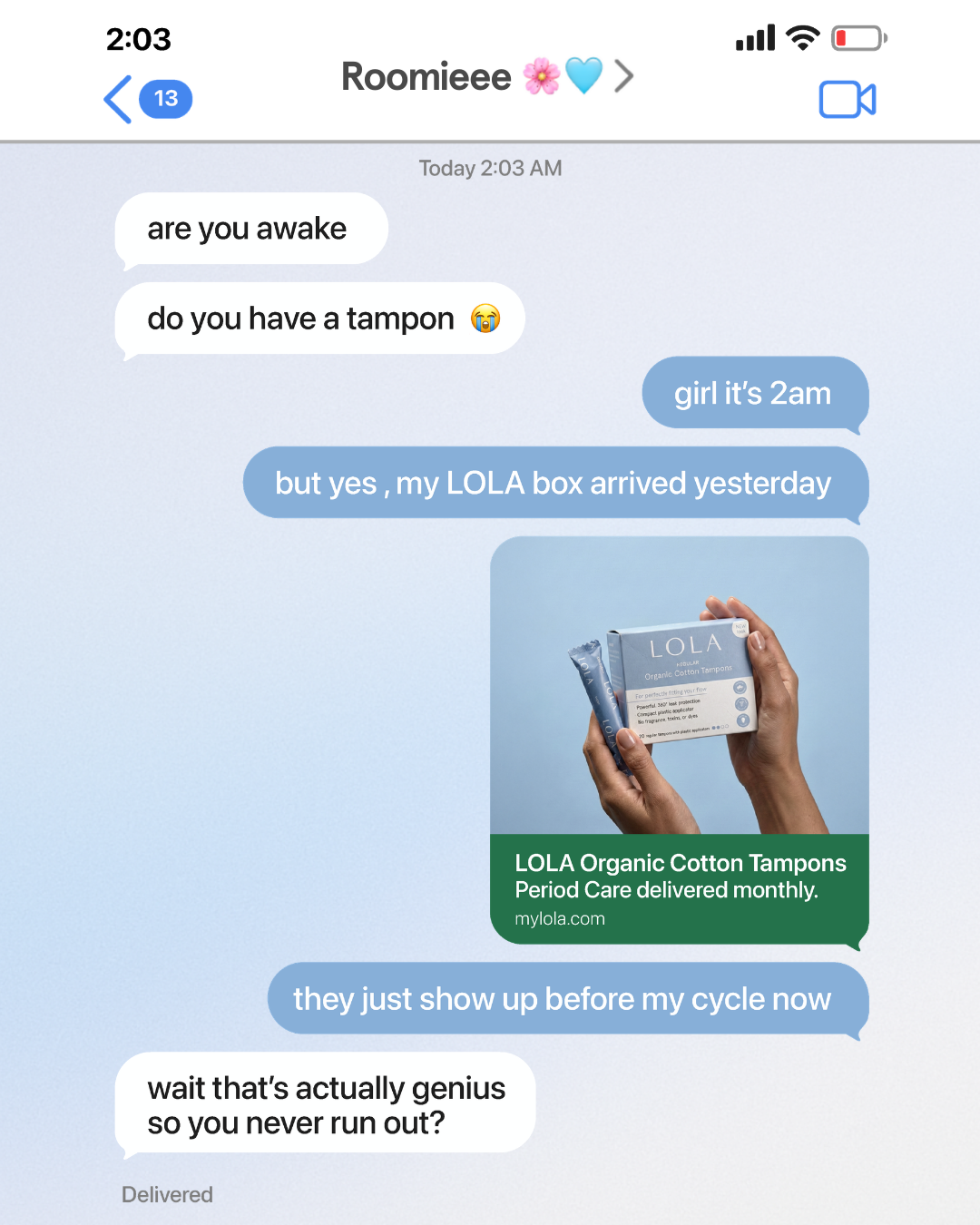 LOLA Facebook ad