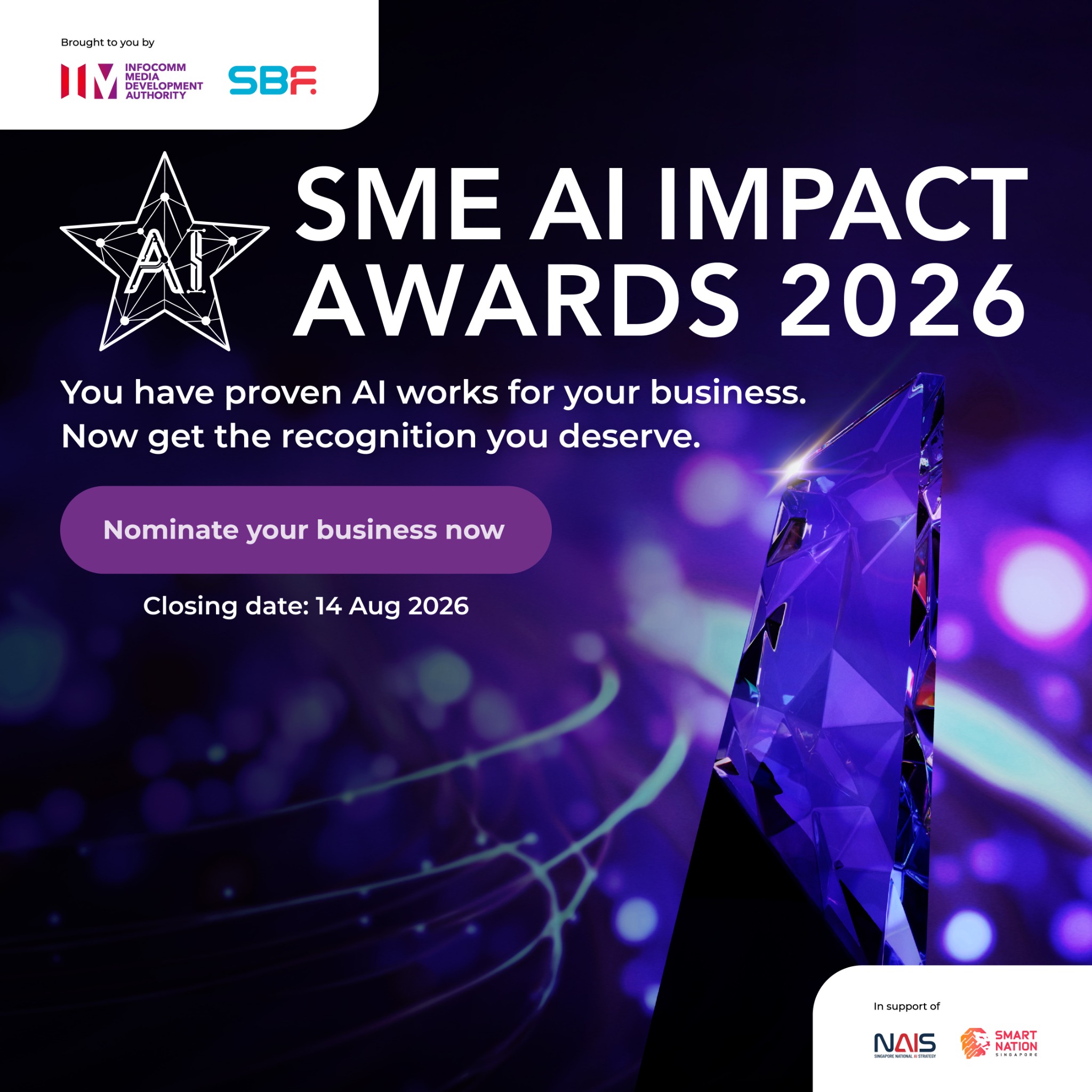 Infocomm Media Development Authority of Singapore Facebook ad: SME AI Impact Awards