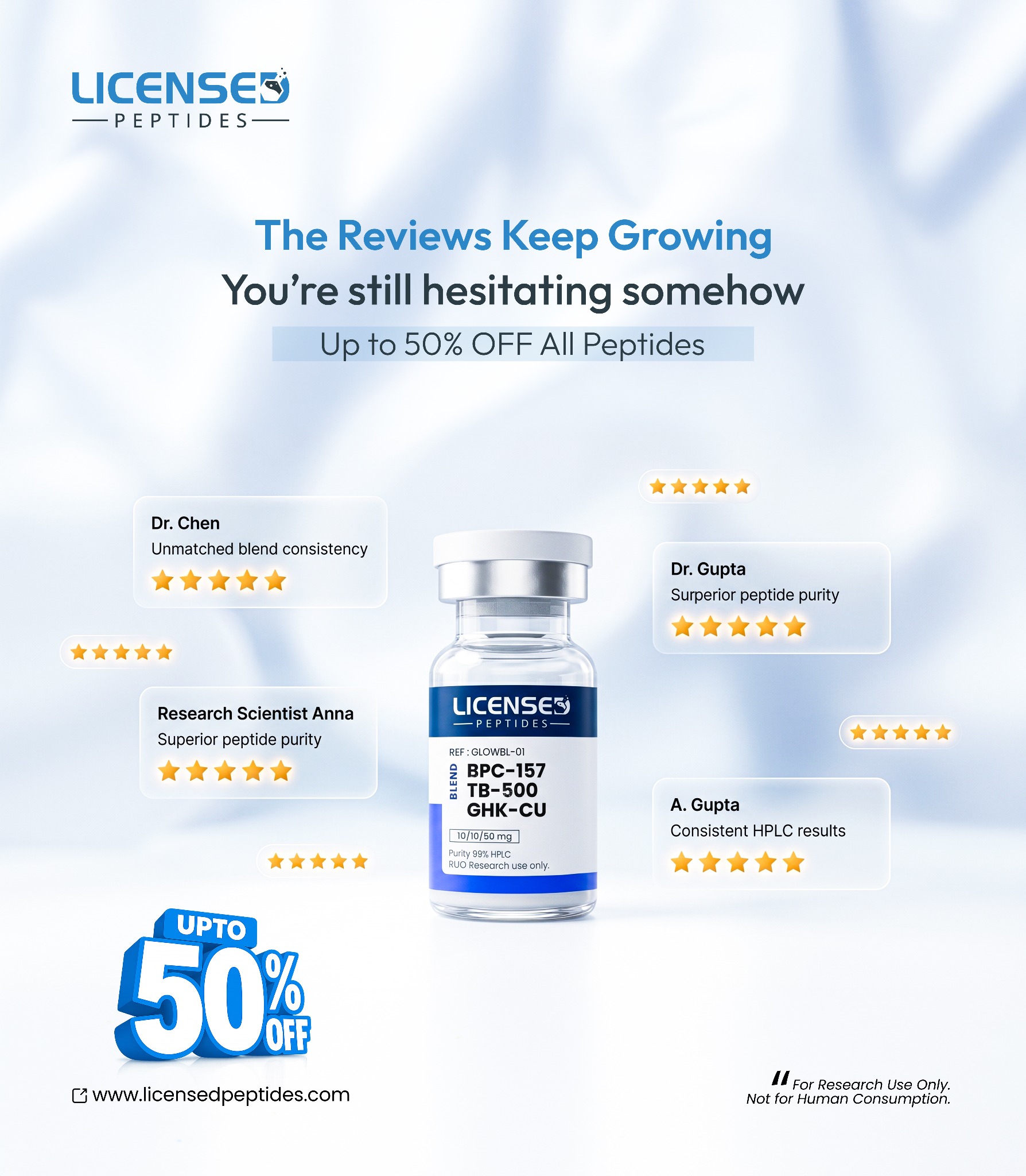 LicensedPeptides.com Facebook ad