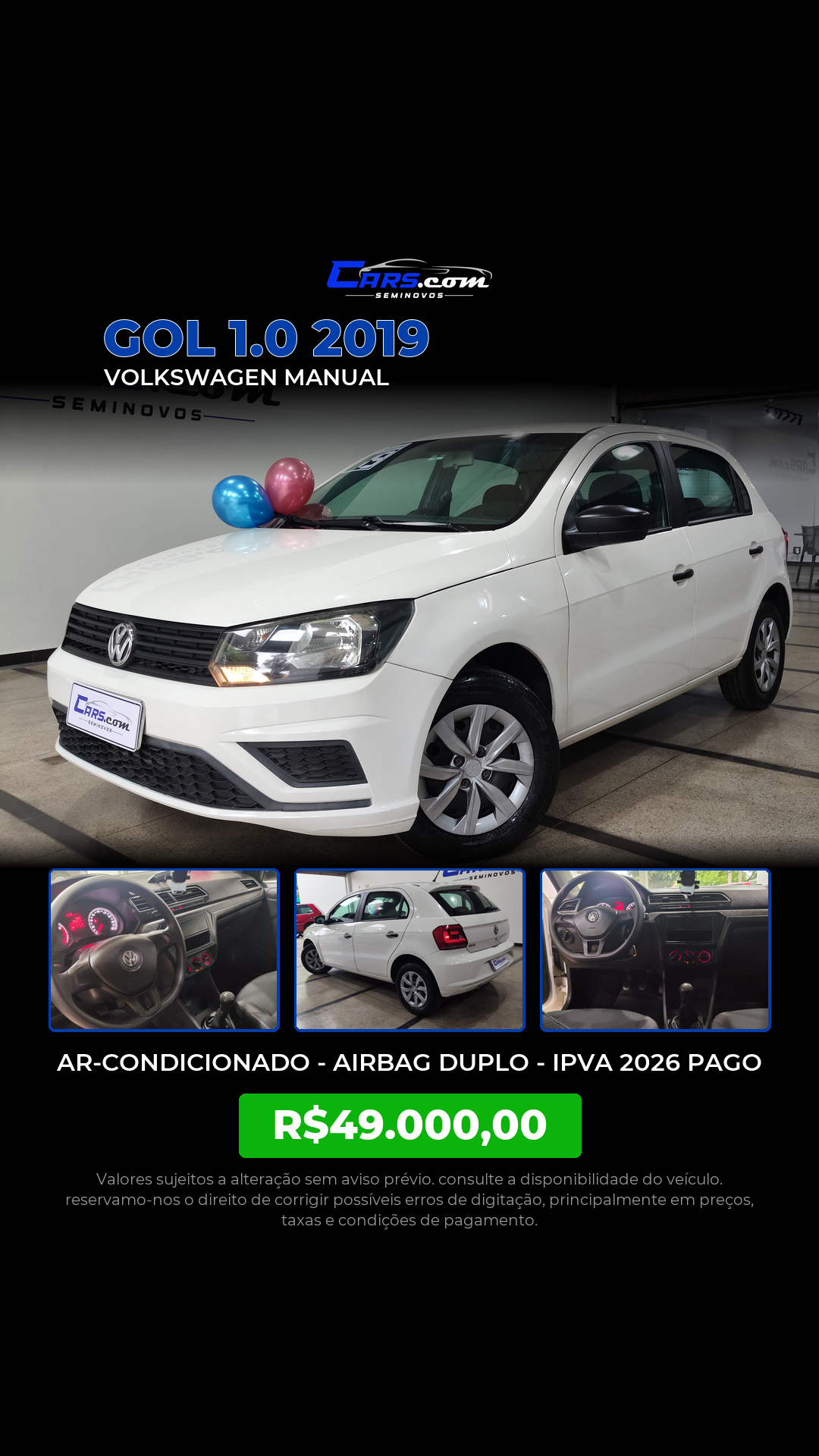 Cars.comseminovos Facebook ad: Converse conosco