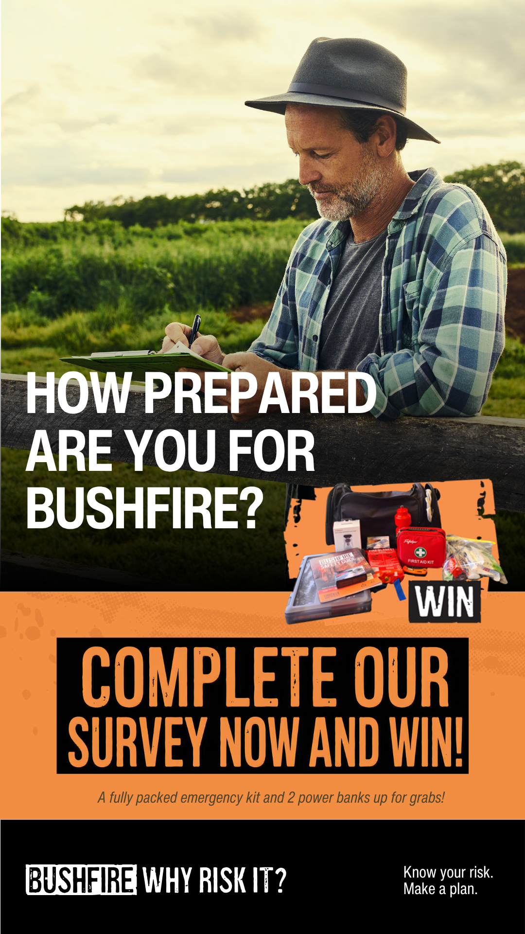 Tasmania Fire Service Facebook ad: We want to hear from you about bushfire preparedness.