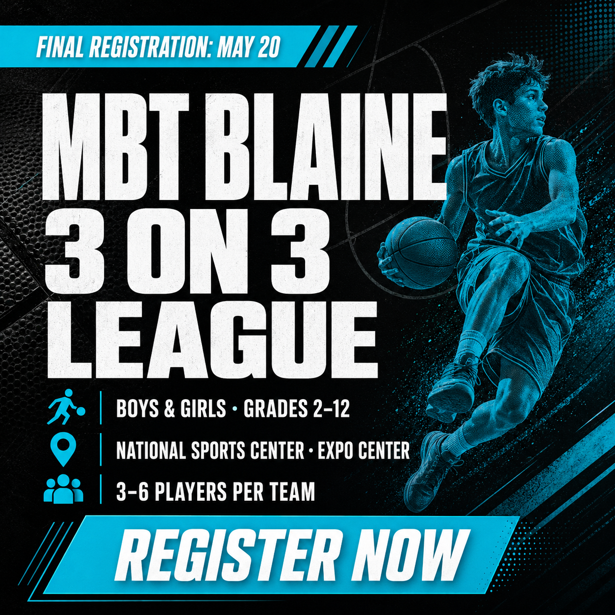 Midwest 3 on 3 Facebook ad: 3 on 3 Basketball in MBT Blaine
