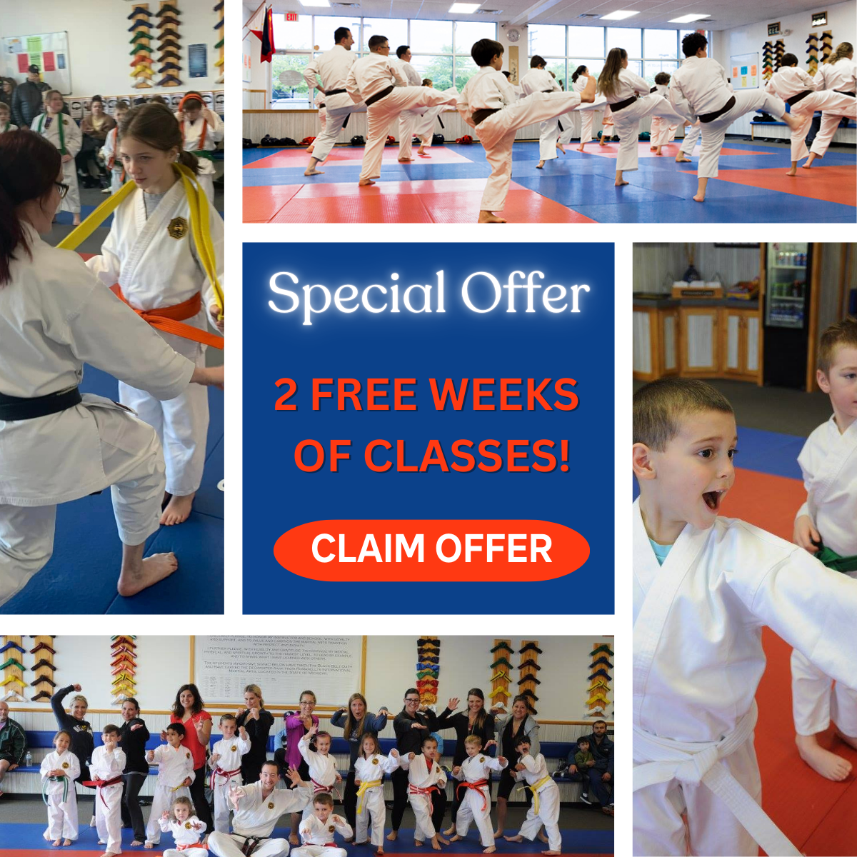 Romanelli's International Martial Arts Facebook ad: 2 FREE weeks PLUS uniform!