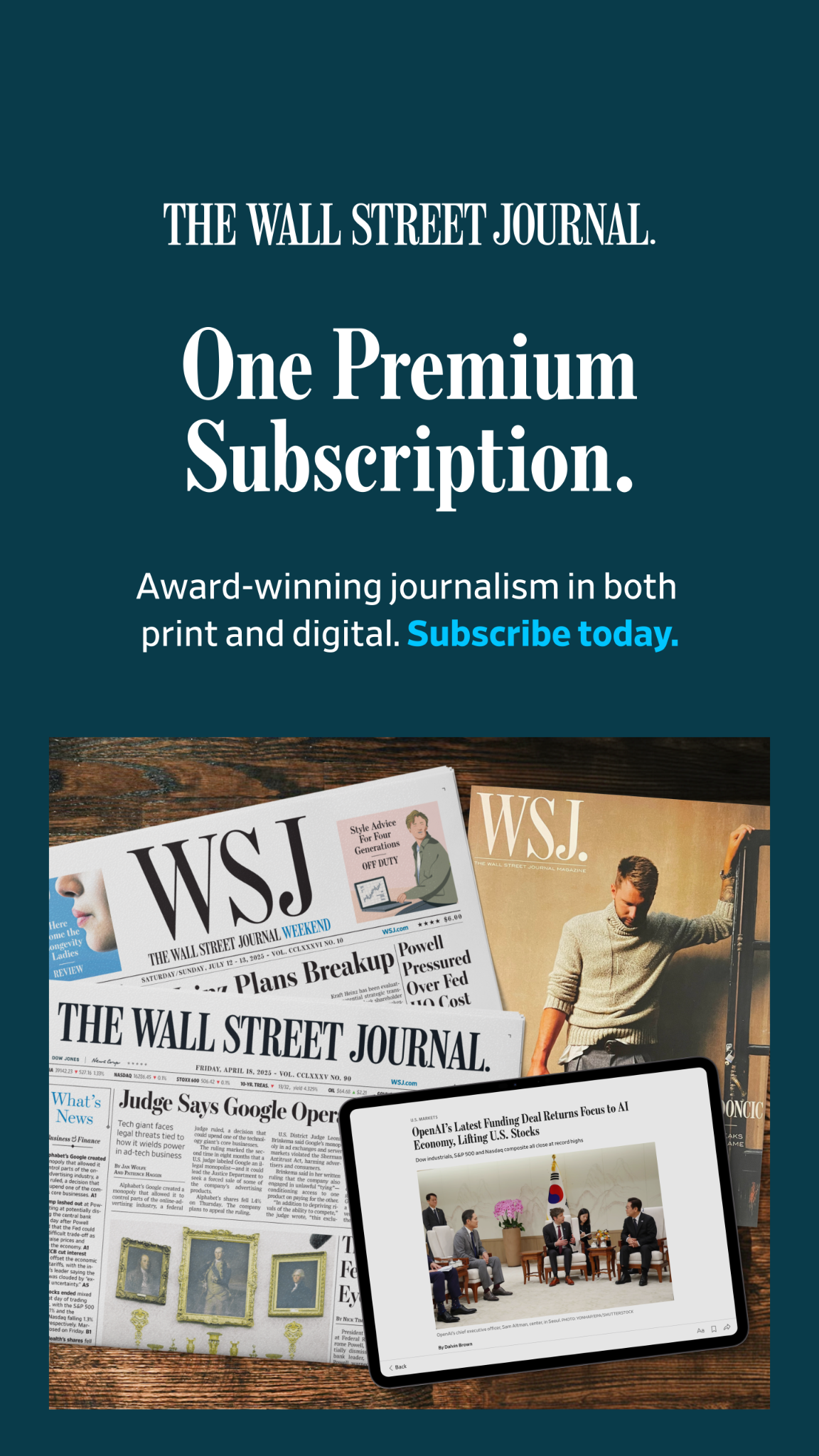 The Wall Street Journal Facebook ad