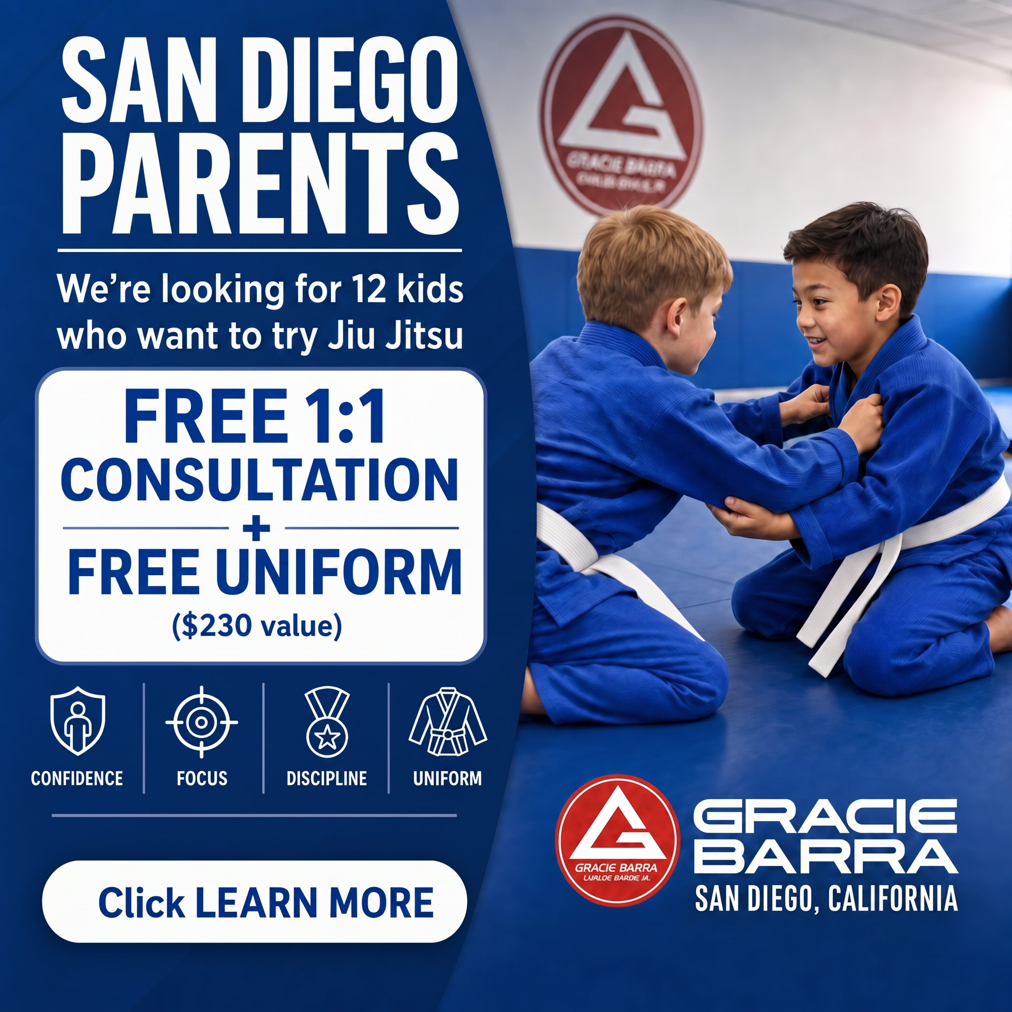 Gracie Barra San Diego Facebook ad