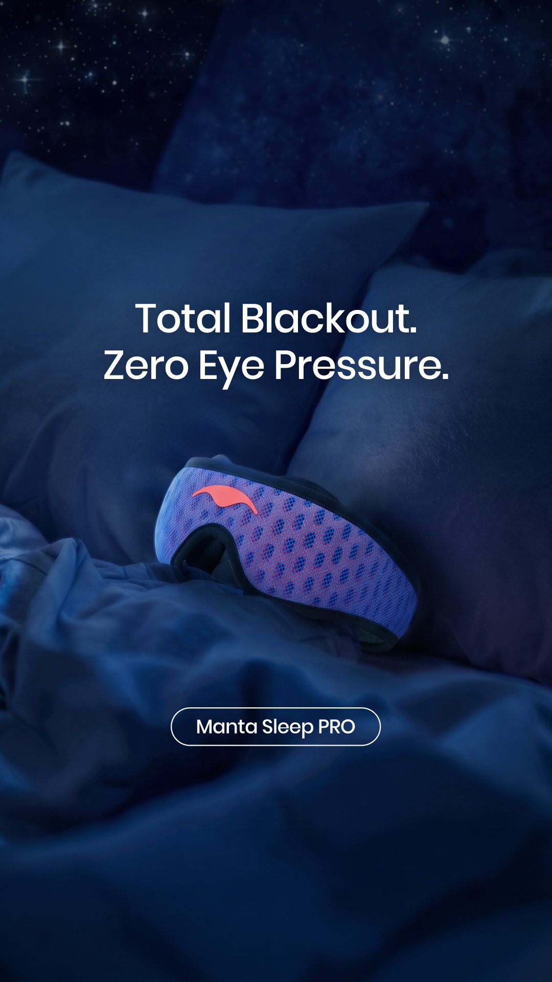 Manta Sleep Facebook ad: Complete Darkness = Deeper Sleep