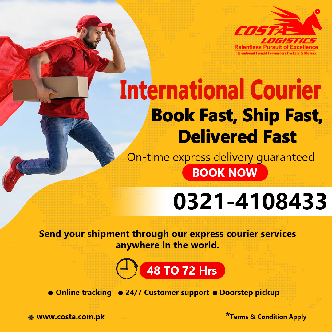 Costa Logistics Packers Movers & Relocation Lahore, Karachi, Islamabad Pak Facebook ad: Let your couriers go express.