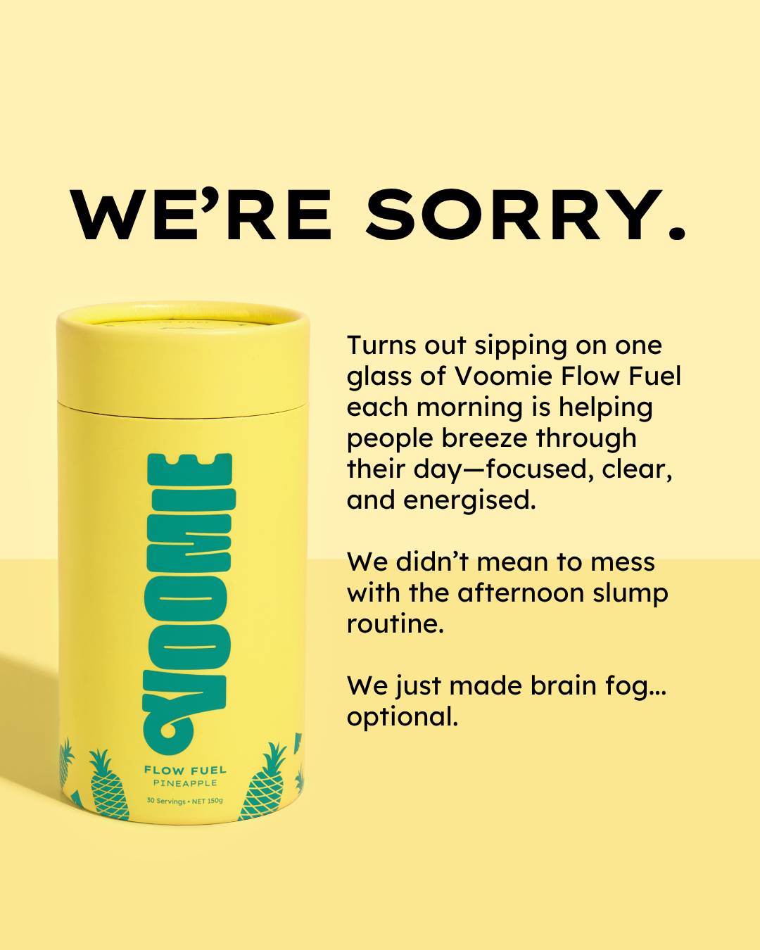 Voomie Supplements Facebook ad from Jun 23, 2025