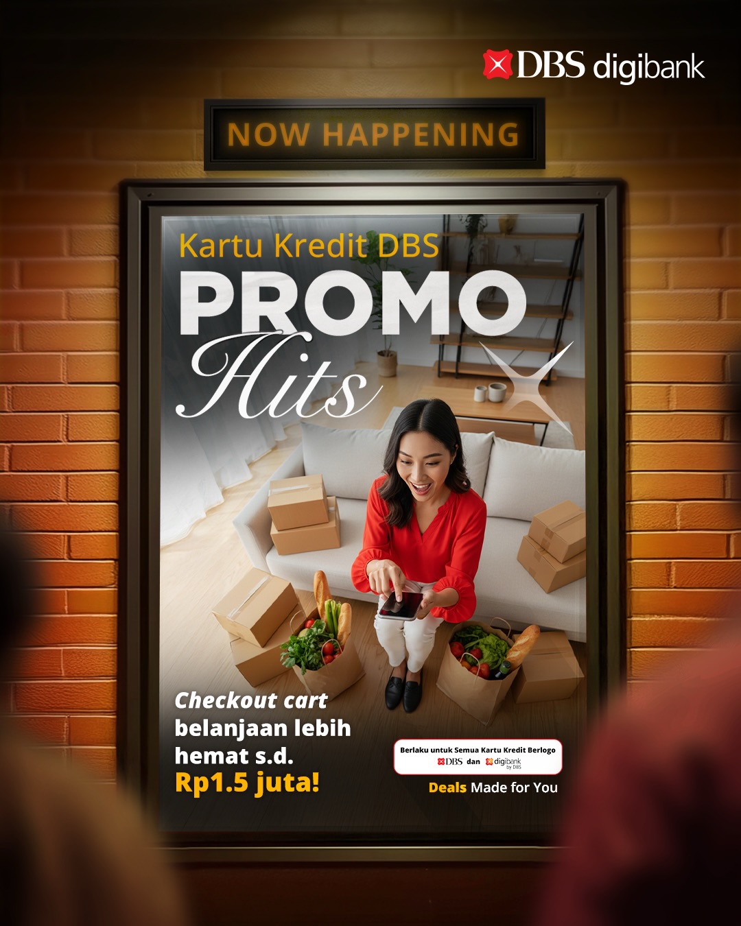 DBS digibank Indonesia Facebook ad: Belanja online jalan terus, karena ada daily deals…