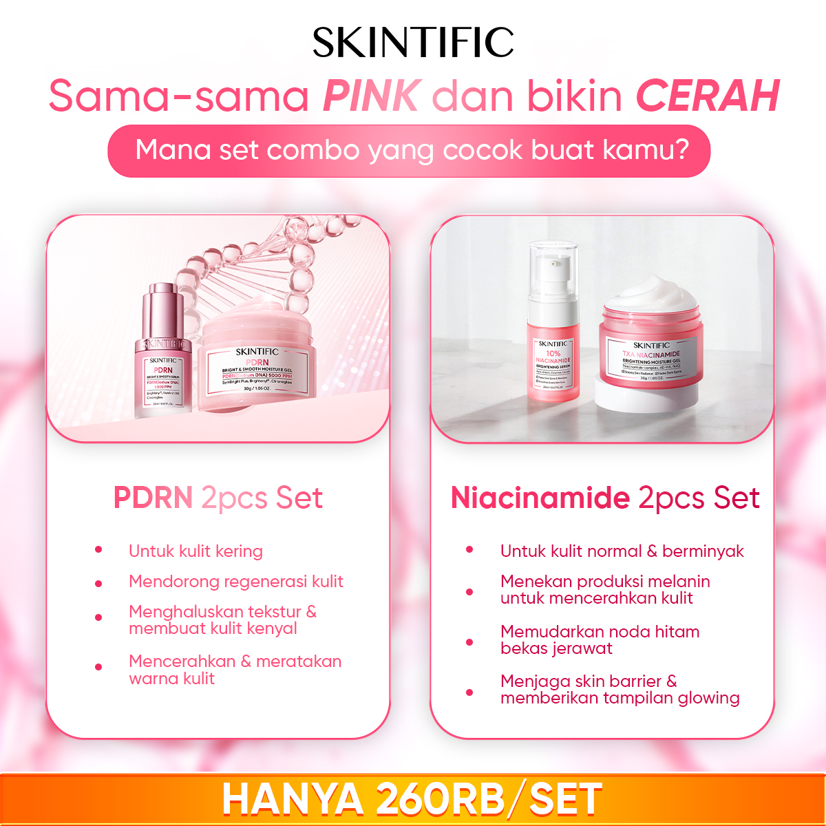 Skintific Outlet Facebook ad: PDRN SERUM, RAHASIA GLASS SKIN!