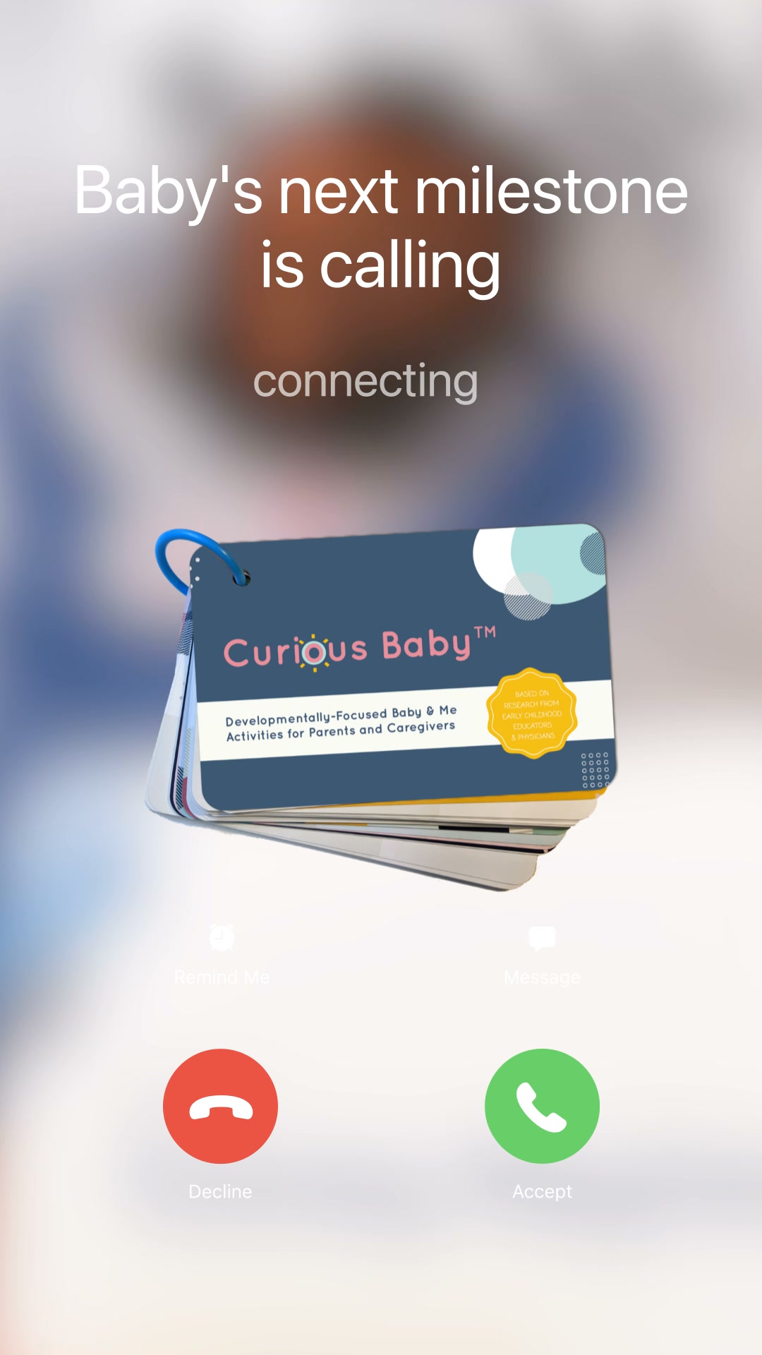 Curious Baby Facebook ad: Baby's next milestone calling