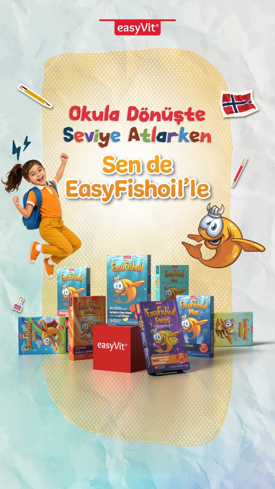 EasyVit Facebook ad: Okula dönüşte seviye atlıyoruz!