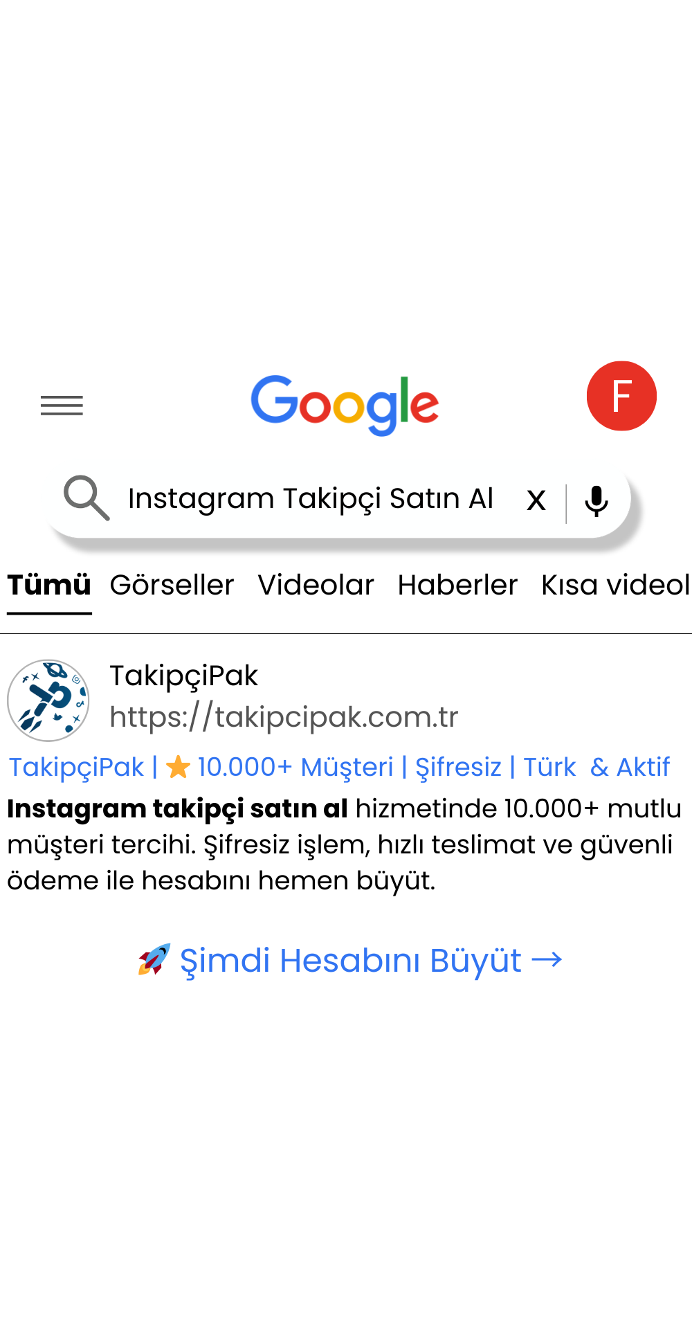 Takipçipak.com.tr Facebook ad from Feb 24, 2026