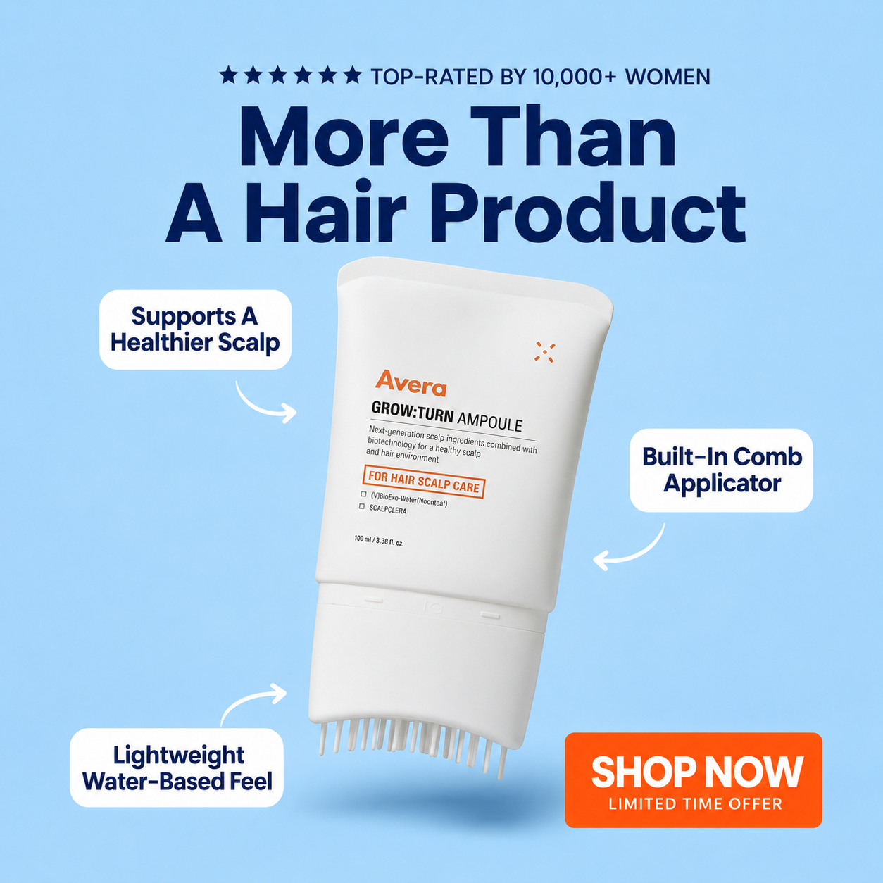 Avera Facebook ad: Korea's #1 Hair Growth Serum