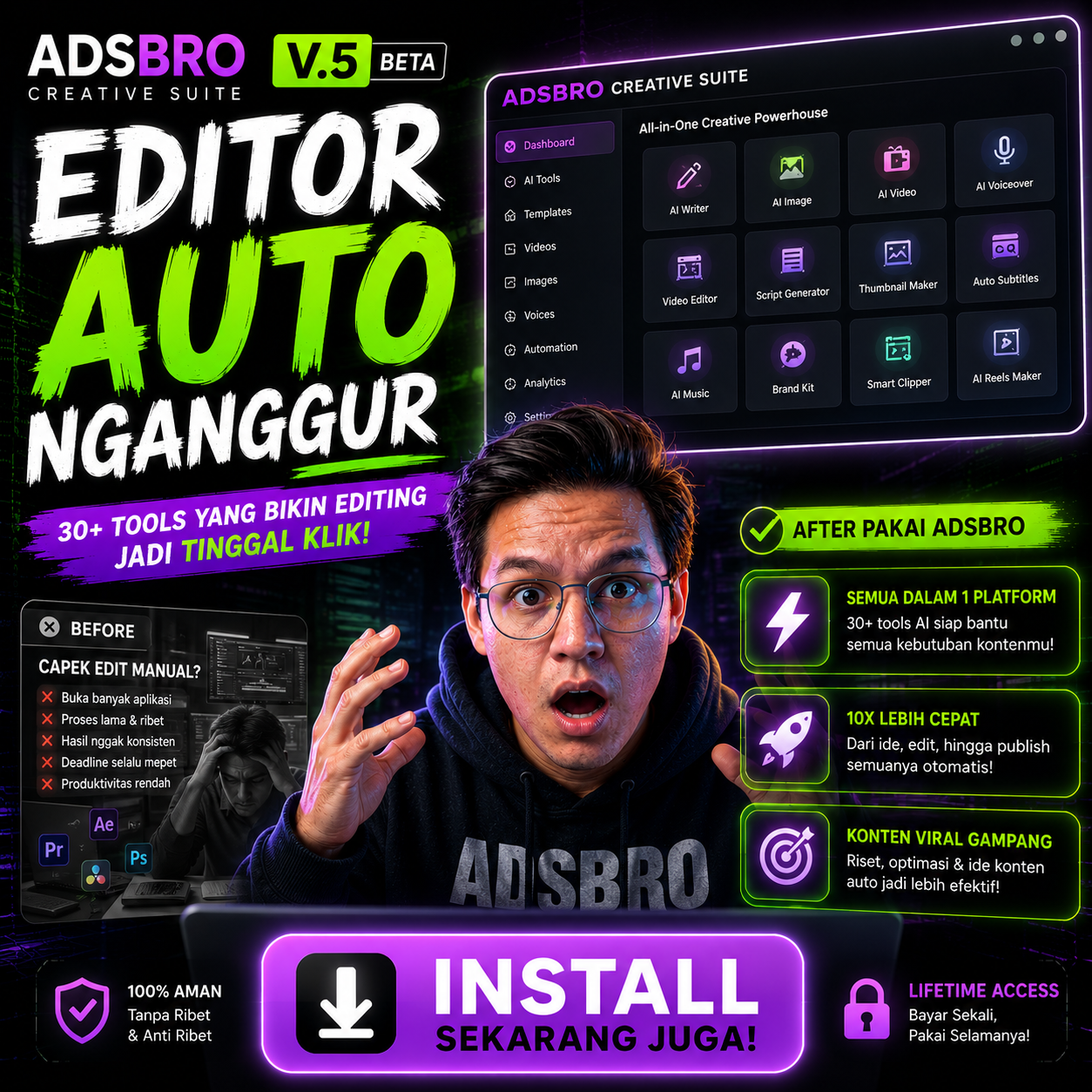AdsBro Creative Facebook ad: LISENSI LIFETIME