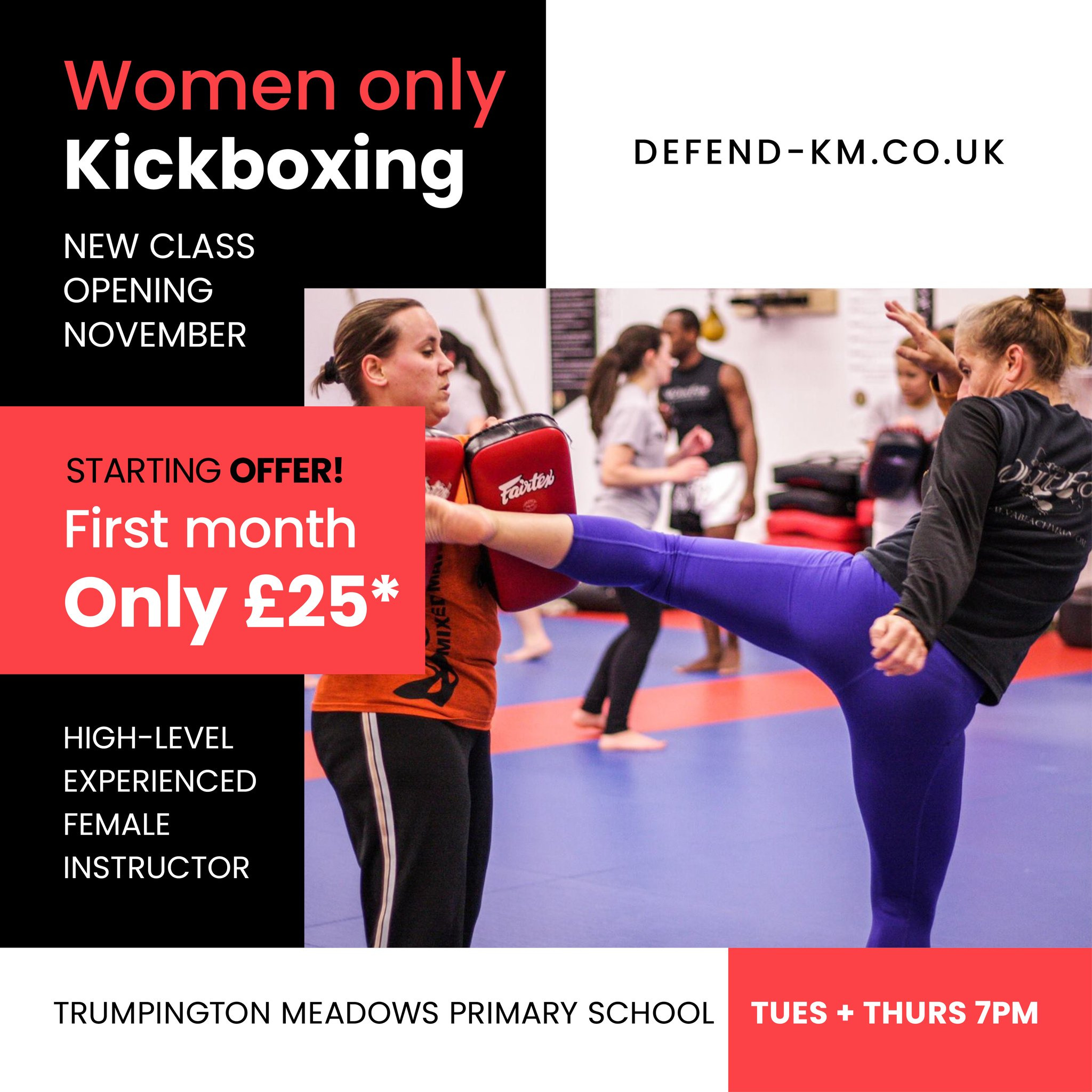 Defend Facebook ad: Women Only Kickboxing Classes in Cambridge