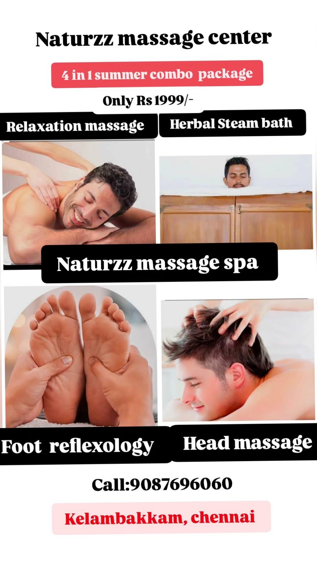 Naturzz spa Facebook ad: 4 in 1 summer combo massage packages