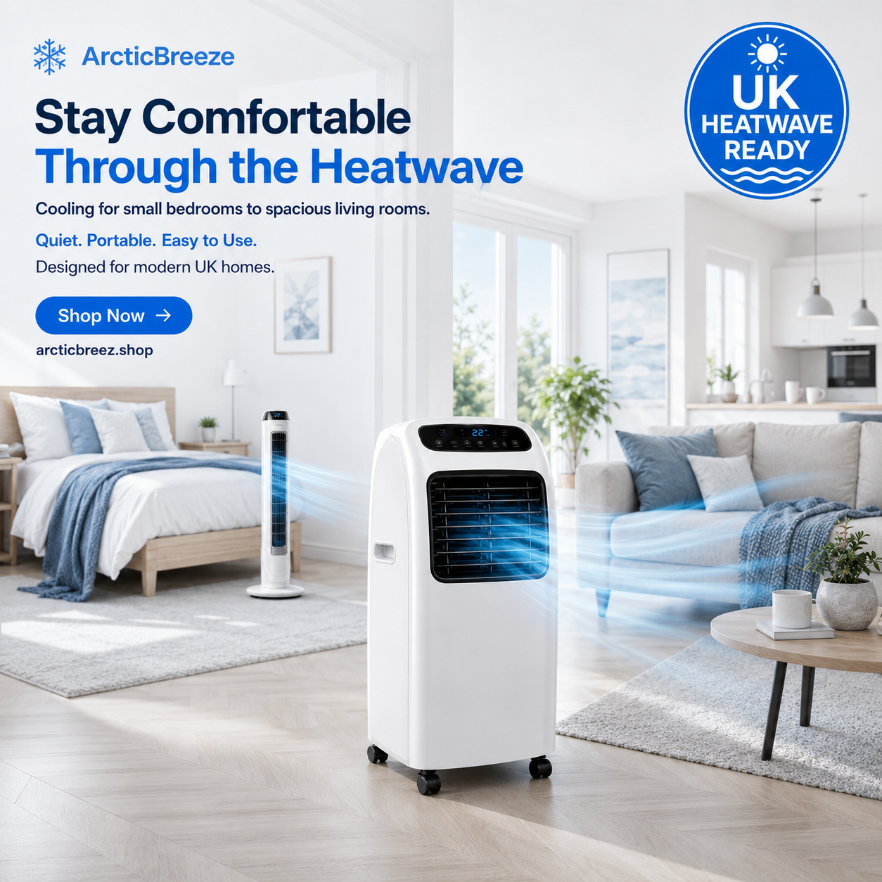 ArcticBreeze Facebook ad: Portable Cooling for British Homes